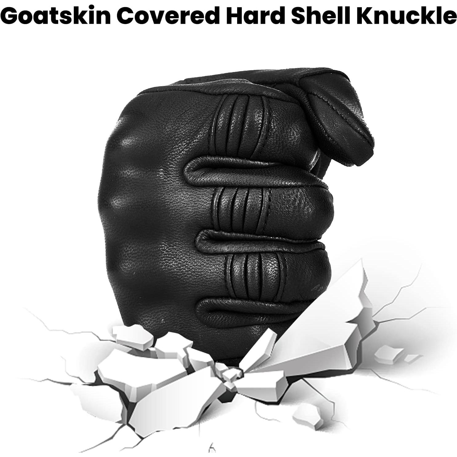 Guantes de Motocicleta ILM DN01 Cuero Táctil XL Negro