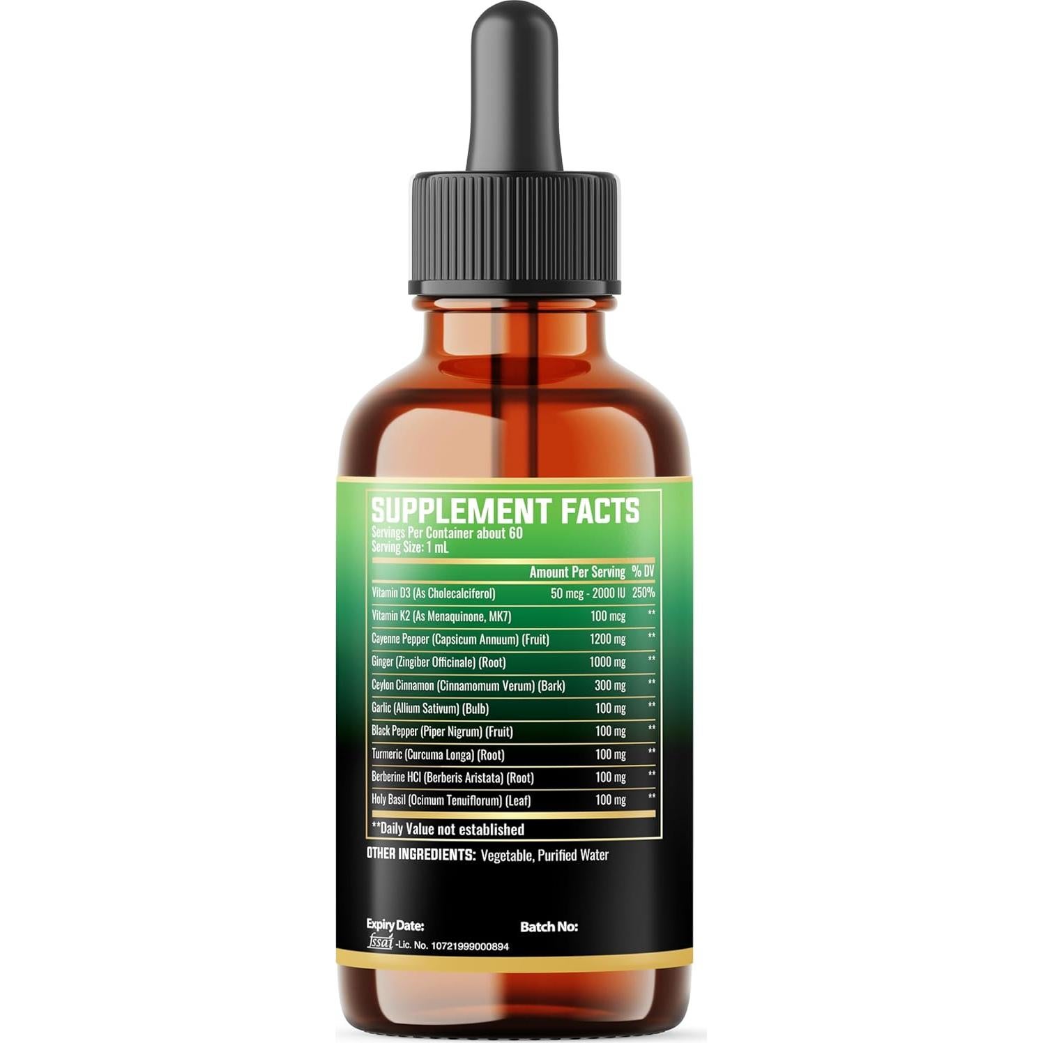 Gotas Líquidas Milivol 59 ml - Pimienta de Cayena y Jengibre