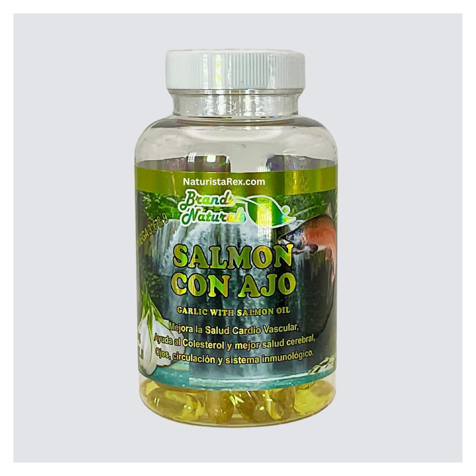 Aceite de Salmón y Ajo Omega 3 6 9 Marcas Genéricas 1000mg 100 Cápsulas