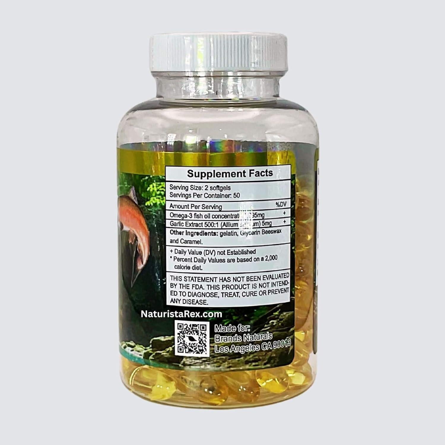Aceite de Salmón y Ajo Omega 3 6 9 Marcas Genéricas 1000mg 100 Cápsulas
