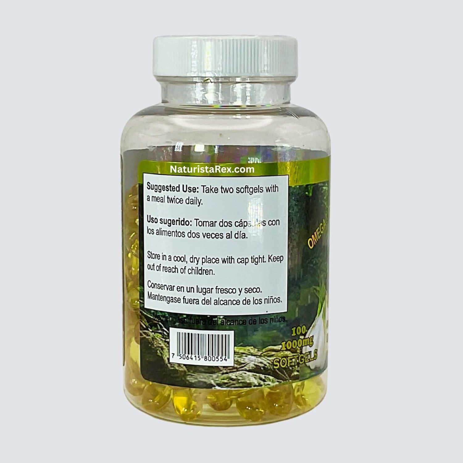 Aceite de Salmón y Ajo Omega 3 6 9 Marcas Genéricas 1000mg 100 Cápsulas