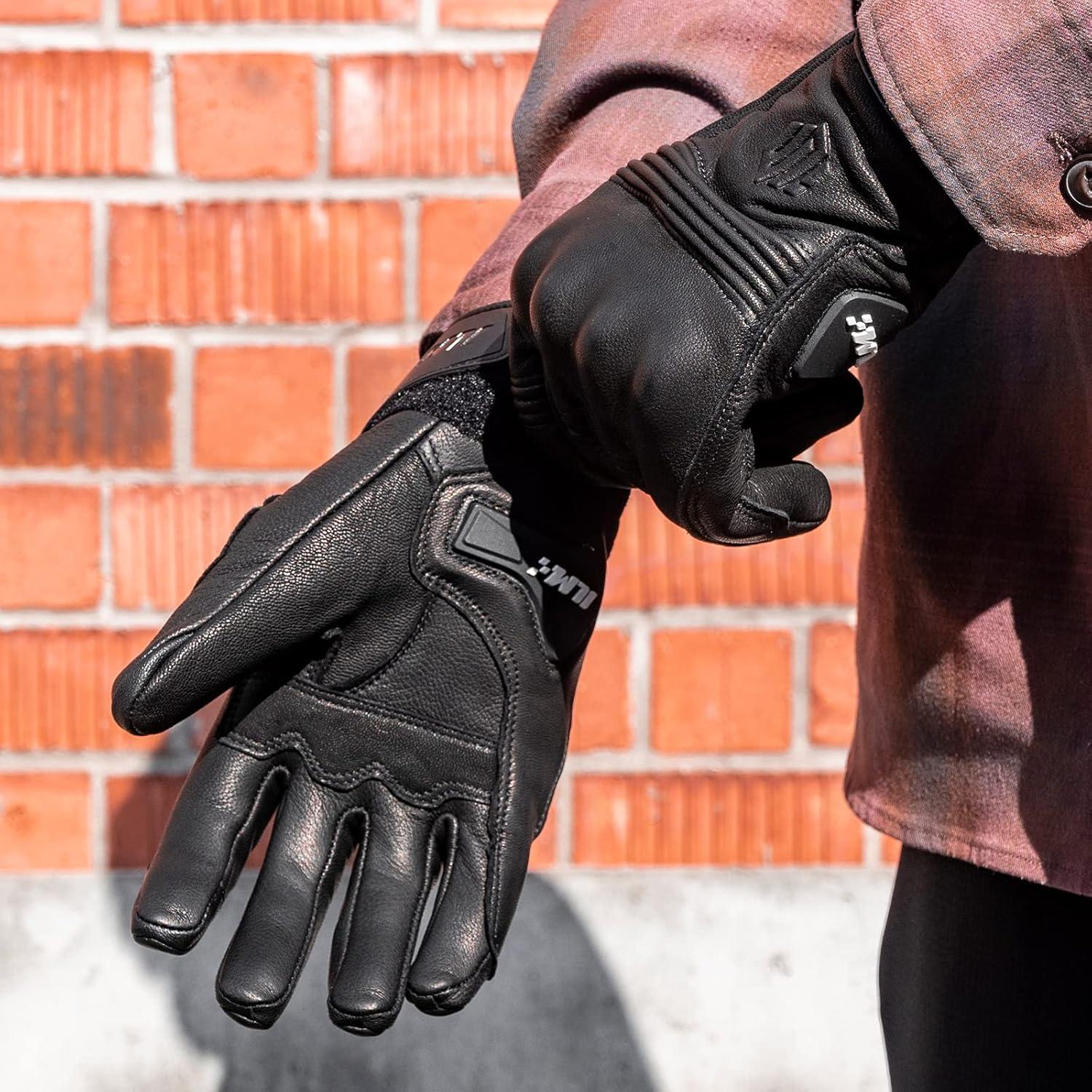 Guantes de Motocicleta ILM DN01 Cuero de Cabra Talla XXL