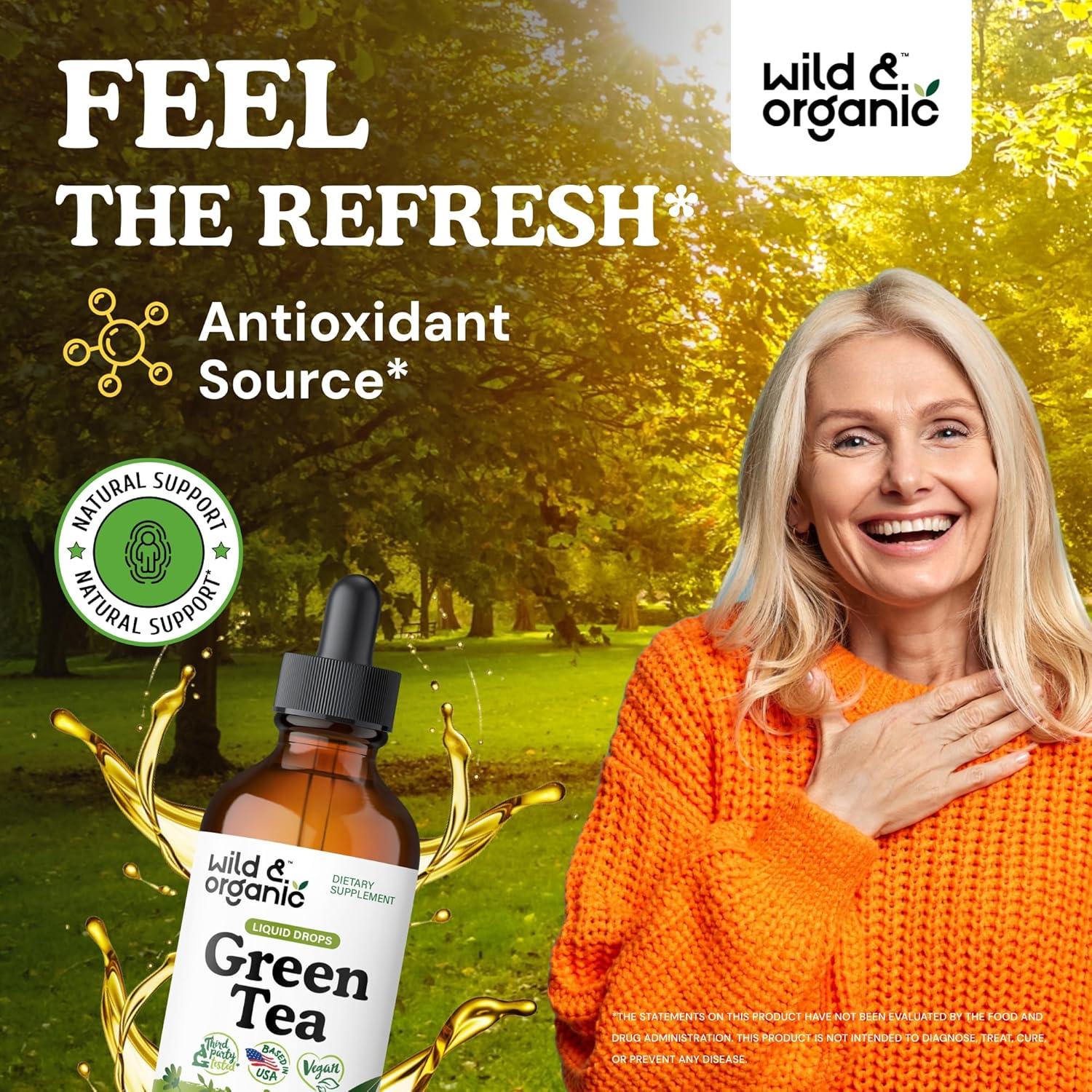 Extracto Líquido de Té Verde Orgánico Silvestre 118.3 ml - Antioxidante Vegano