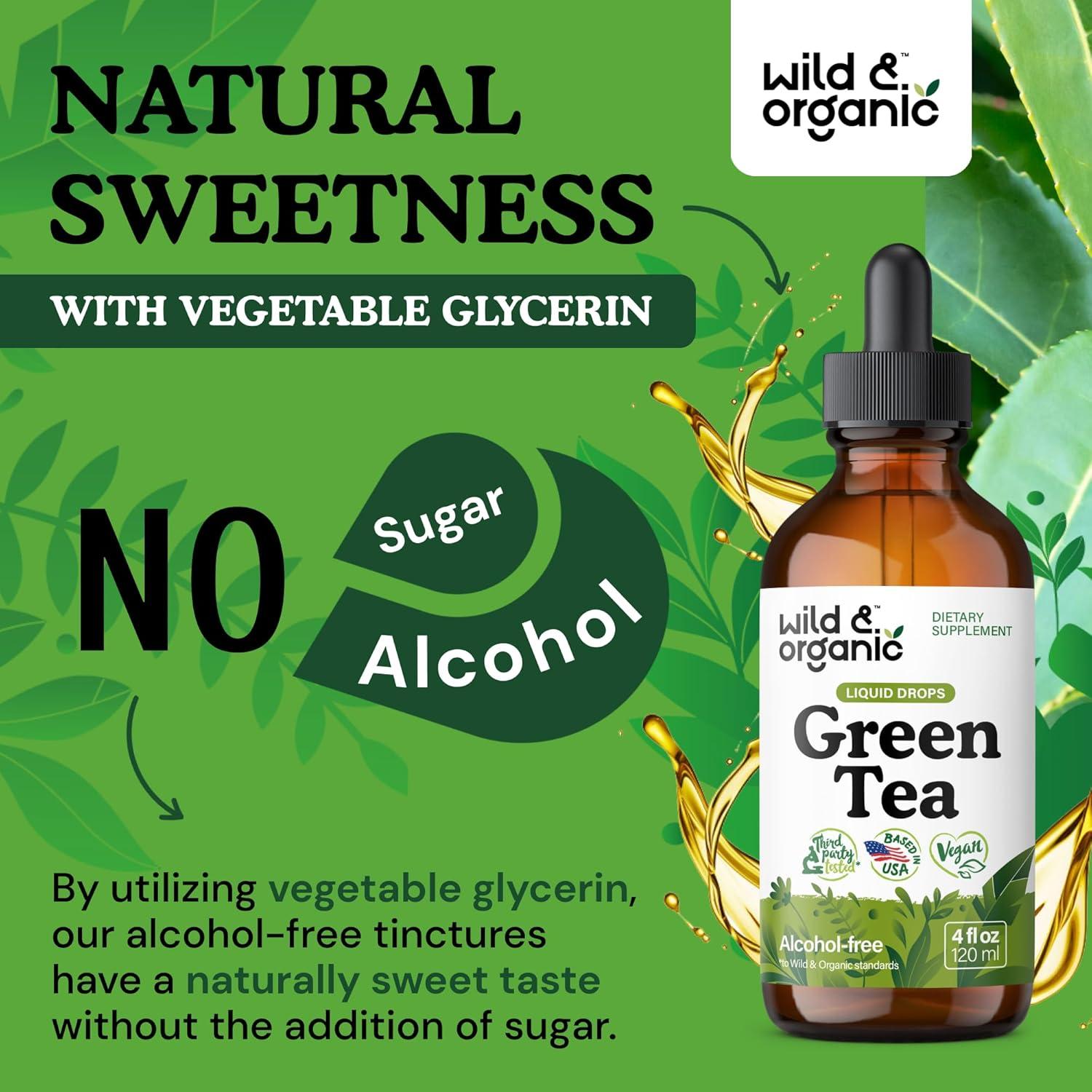 Extracto Líquido de Té Verde Orgánico Silvestre 118.3 ml - Antioxidante Vegano