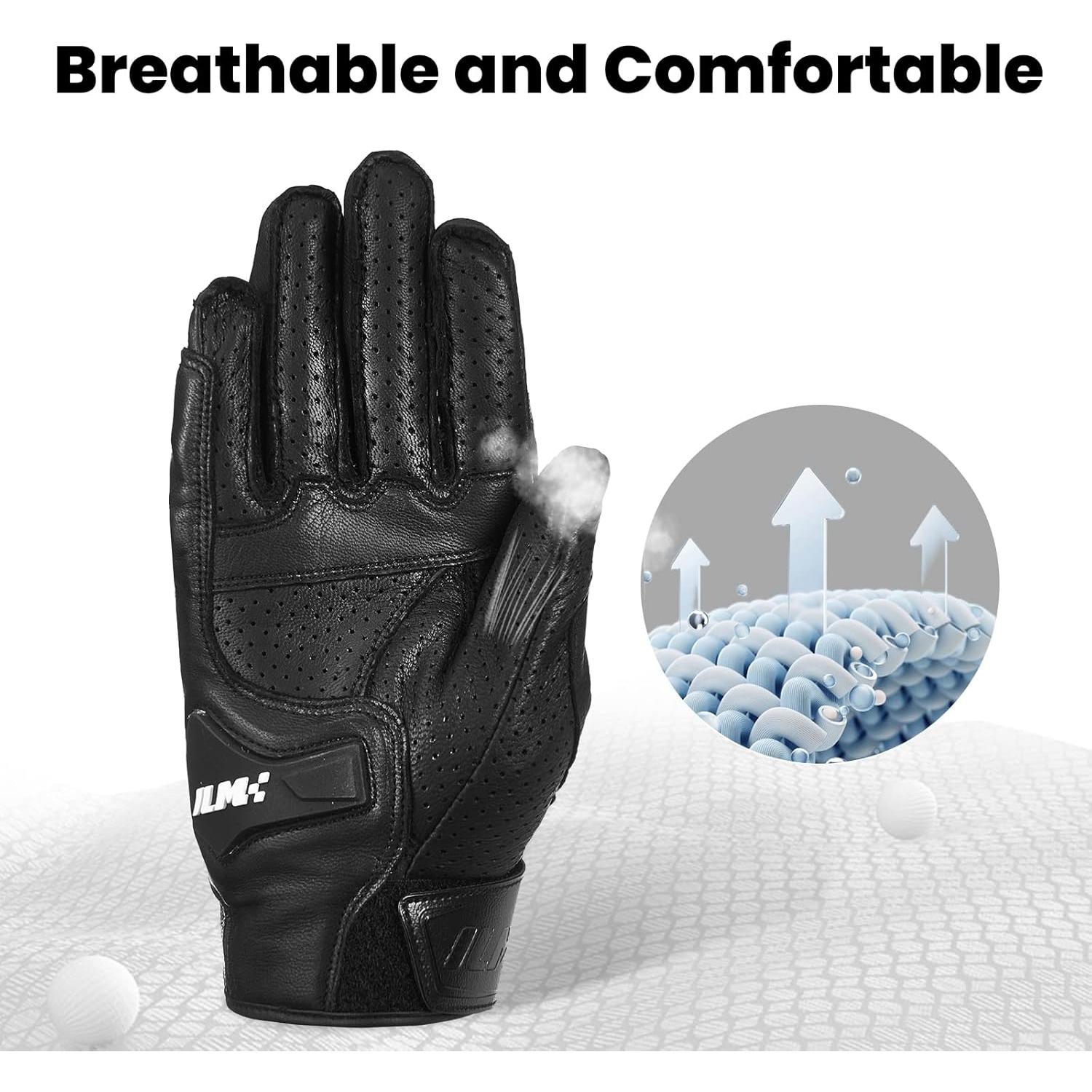 Guantes de Motocicleta ILM DN01 Talla L Negro Perforado