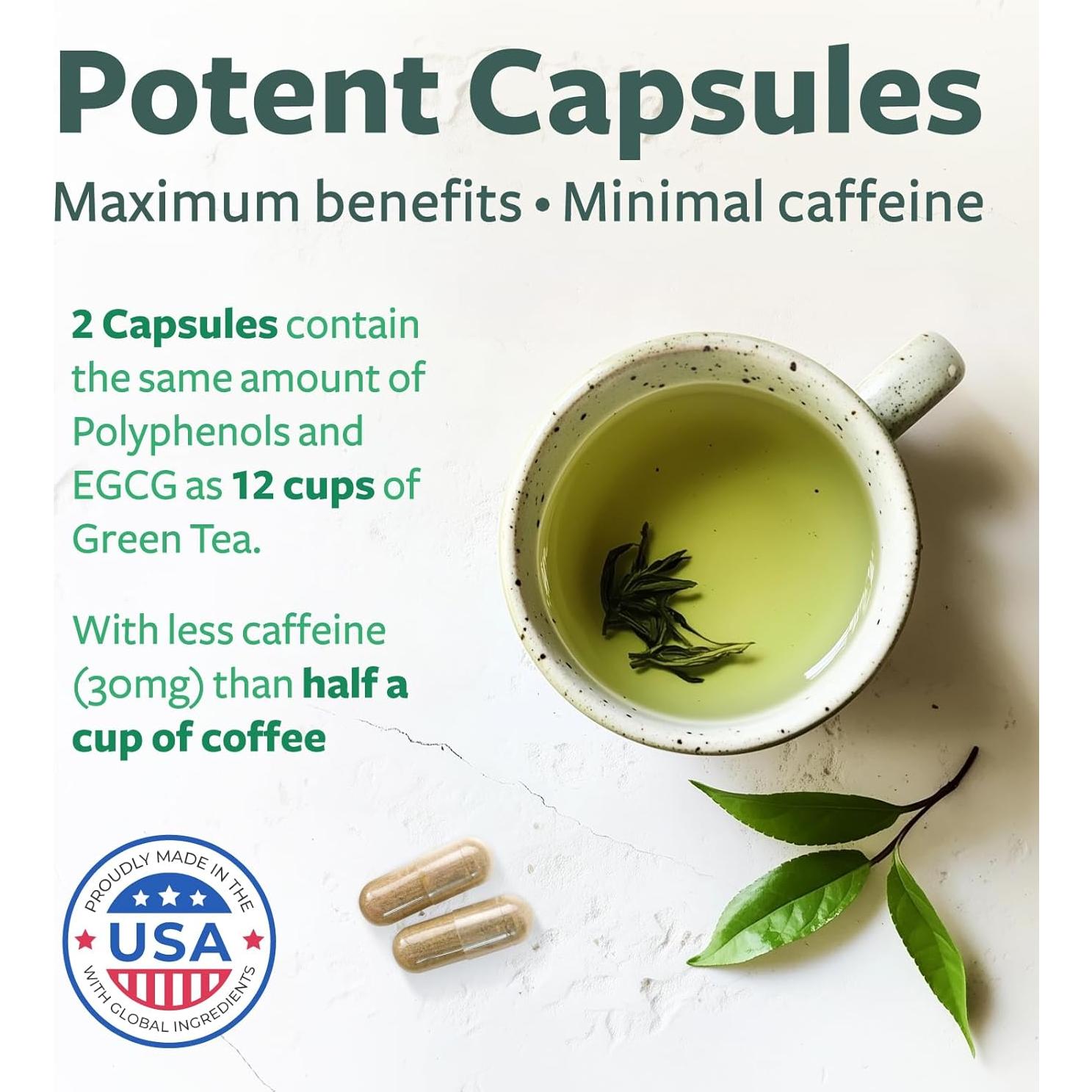 Cápsulas de Extracto de Té Verde Healths Harmony 500mg - Antioxidantes