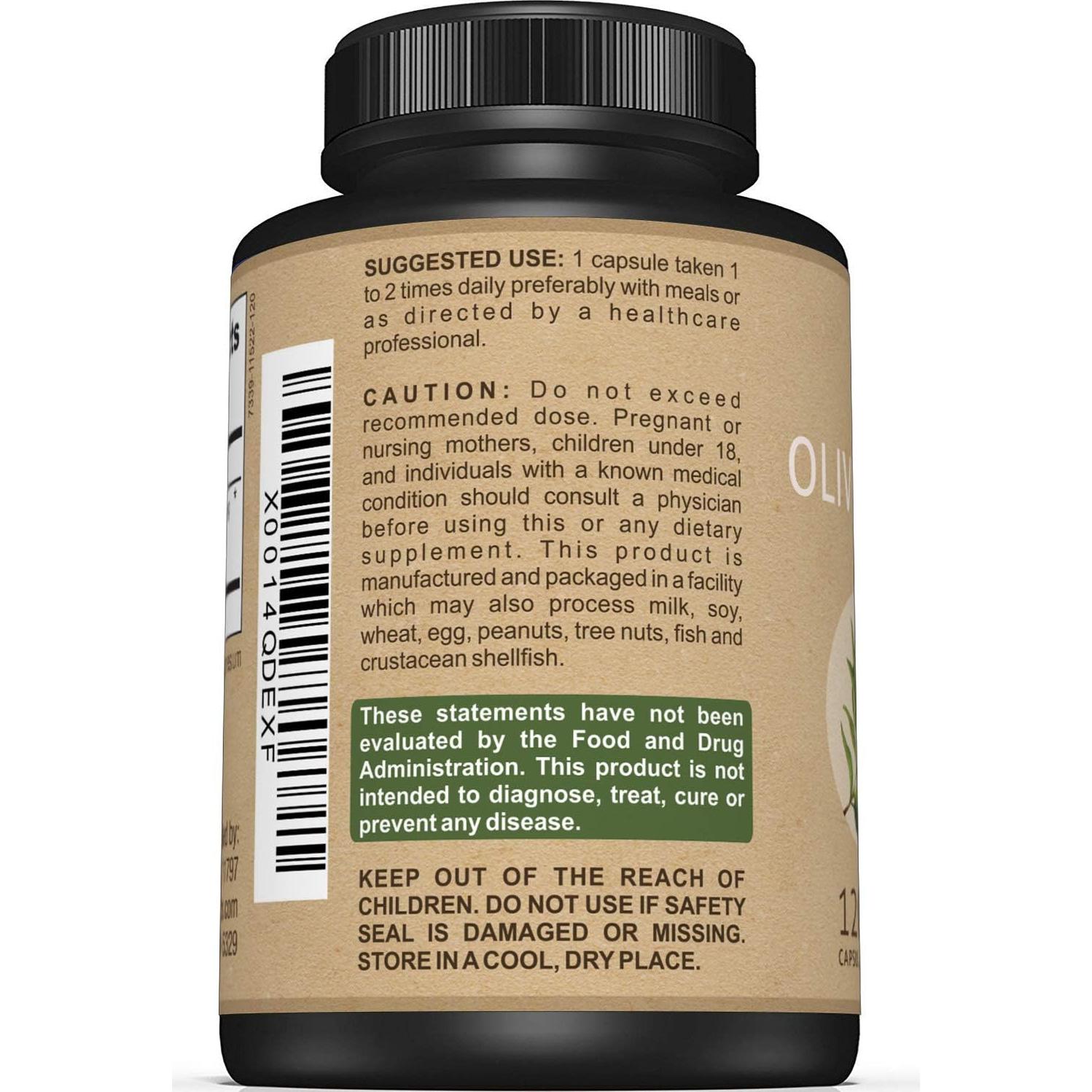 Cápsulas de Extracto de Hoja de Olivo Sunergetic 750mg 120 Unidades