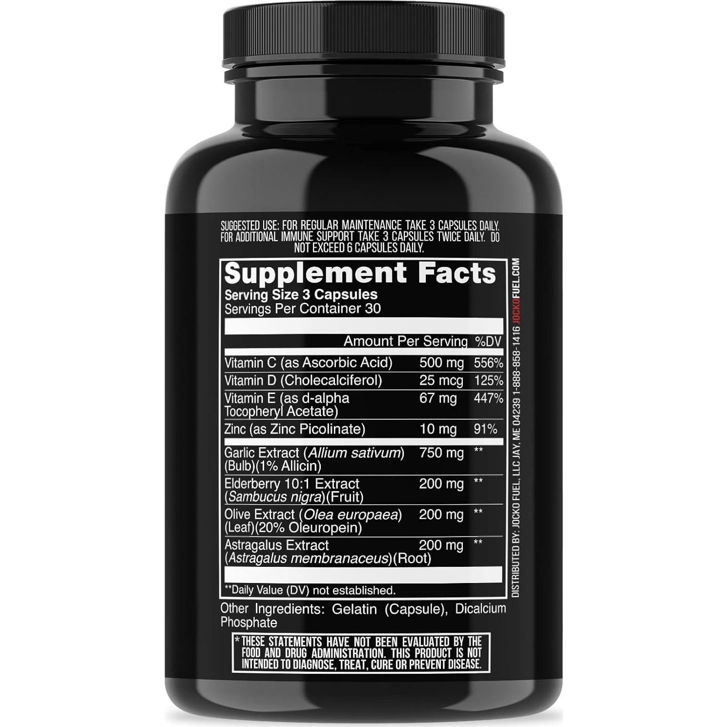 Suplemento Inmunológico Jocko Fuel Cold War - 90 Cápsulas