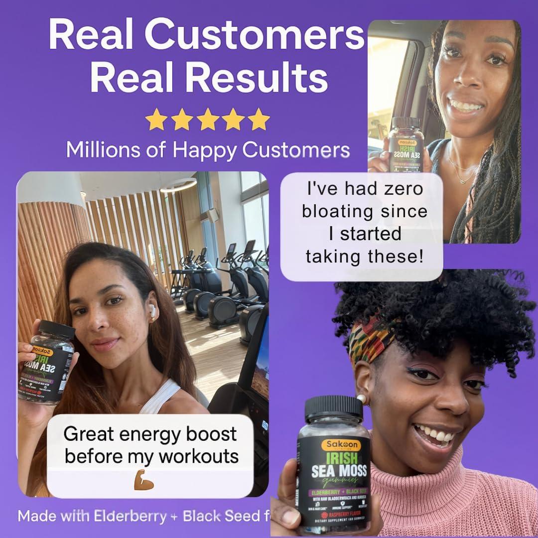 Gomitas de Musgo Marino Irlandés Sakoon - 60 Unidades Sabor Frambuesa