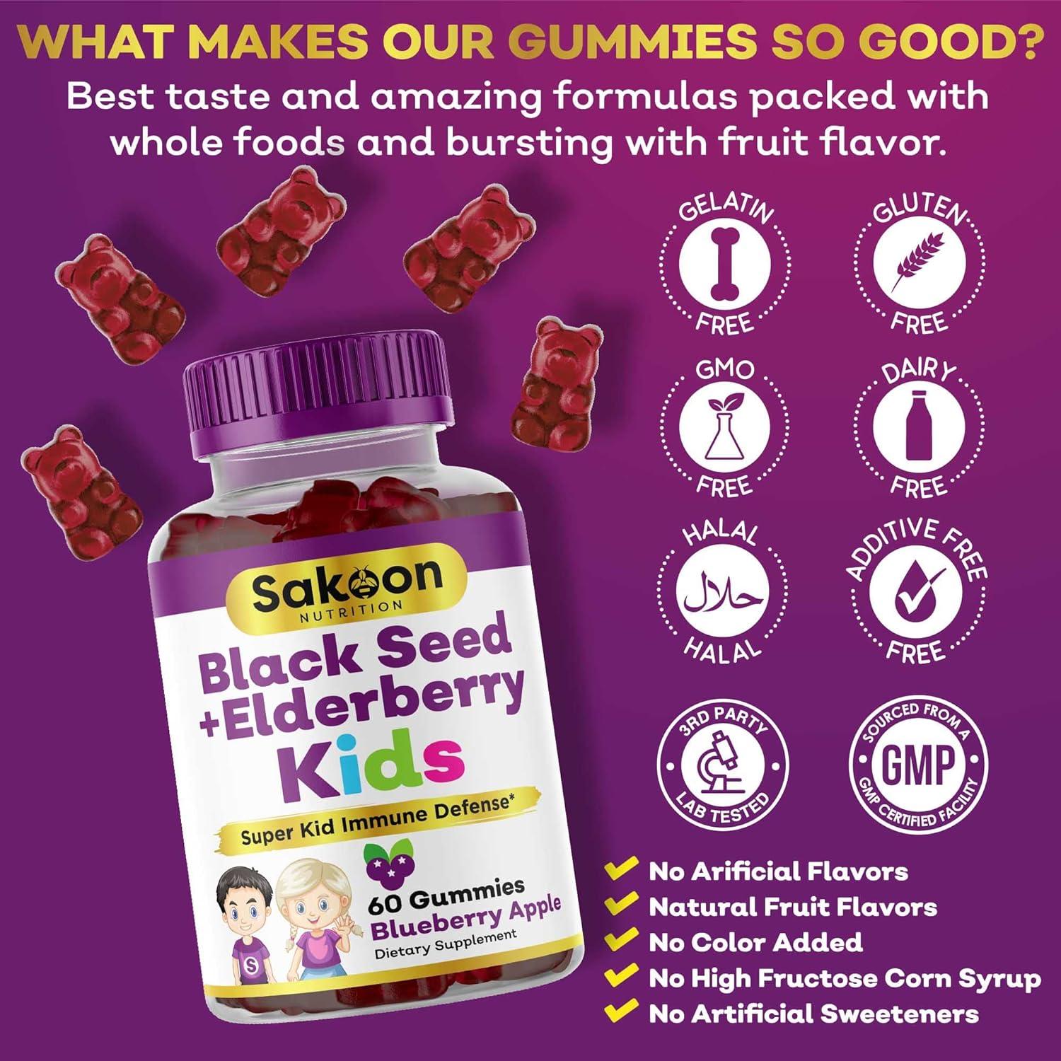 Gomitas de Saúco Sakoon Nutrition para Niños 60 Unidades