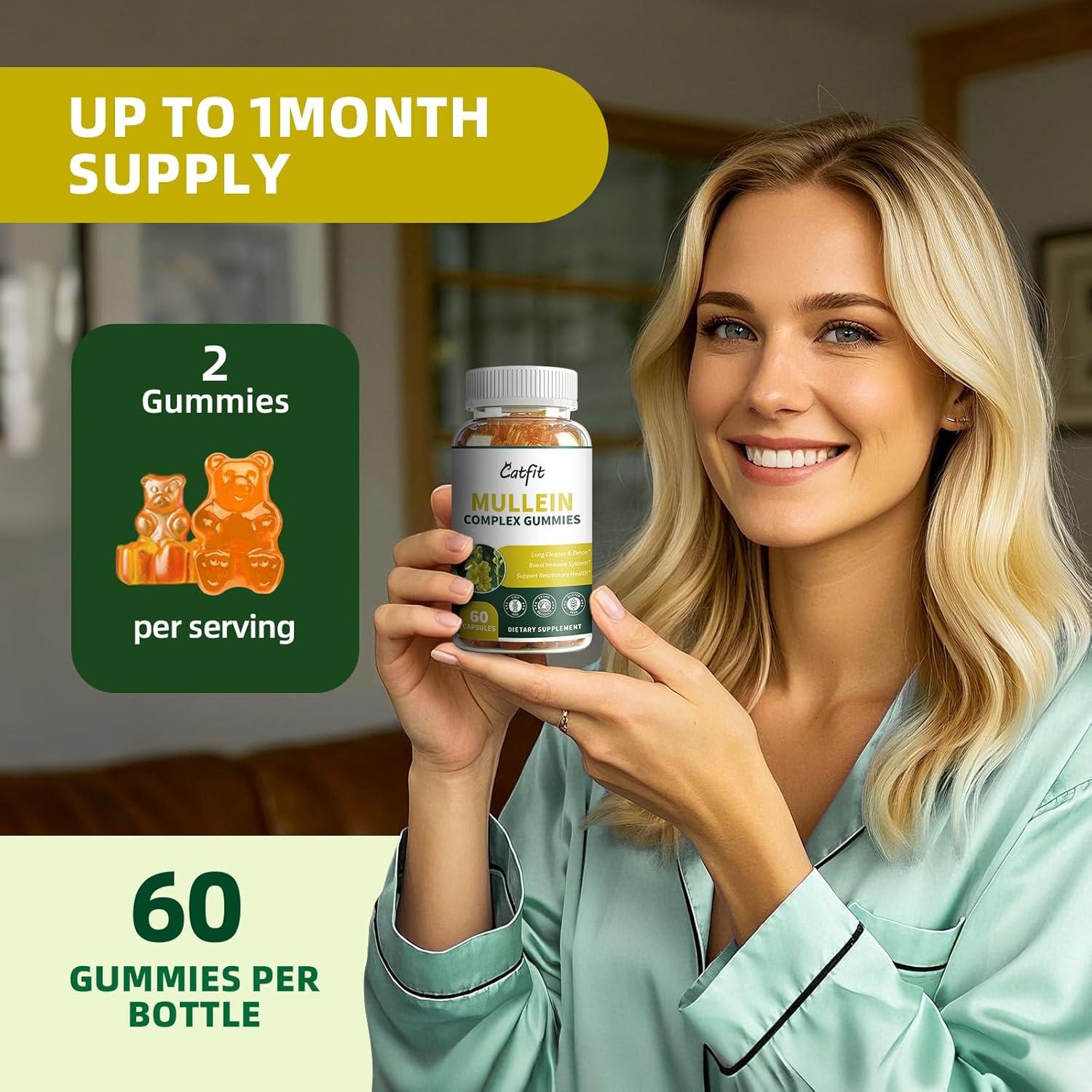 Gominolas de Mullein Catfit 120 pcs - Desintoxicación Pulmones