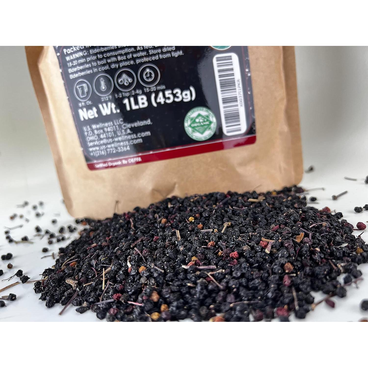 Saúcos Secos Orgánicos 0.45kg Real Wild Harvest - Sambucus Nigra