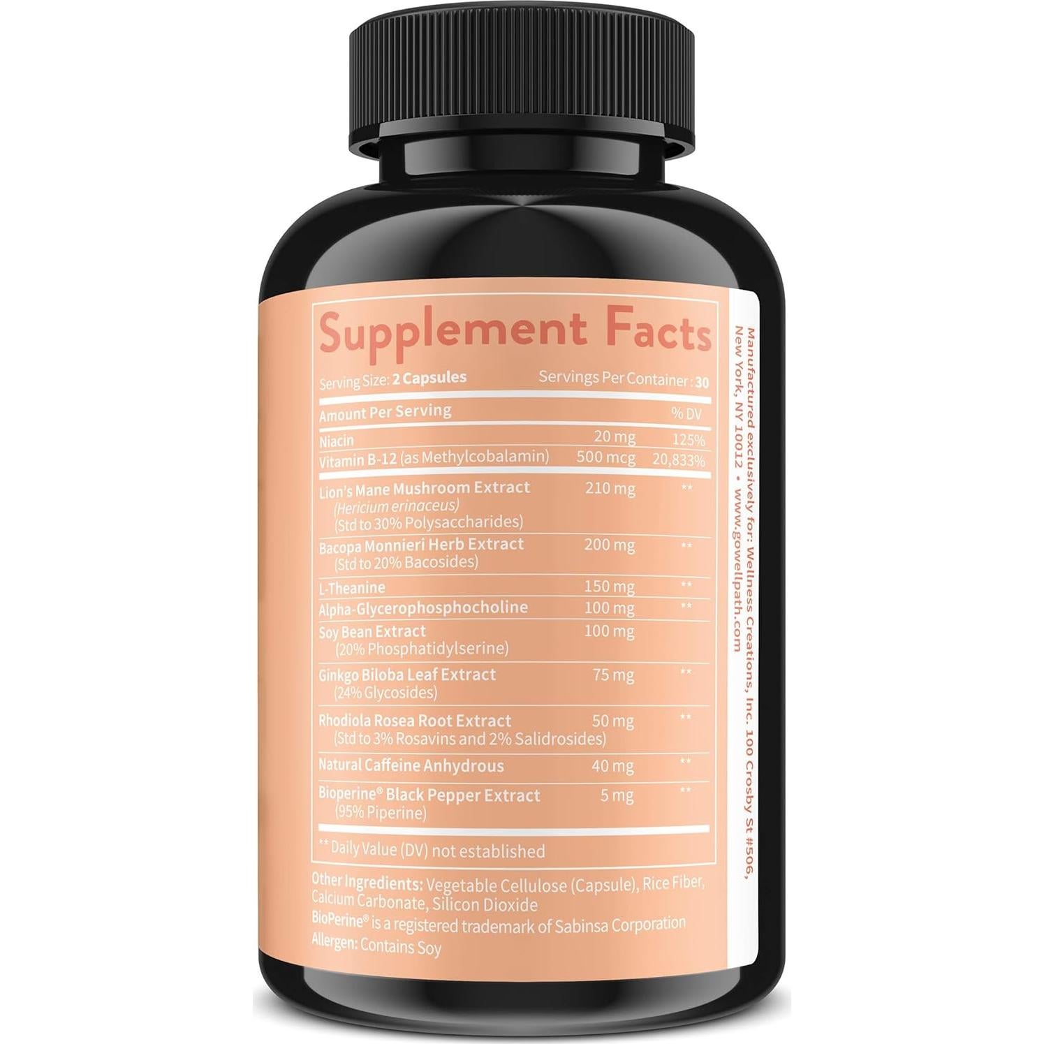 Suplemento Cerebral WellPath Mind 60 Cápsulas - Memoria y Concentración