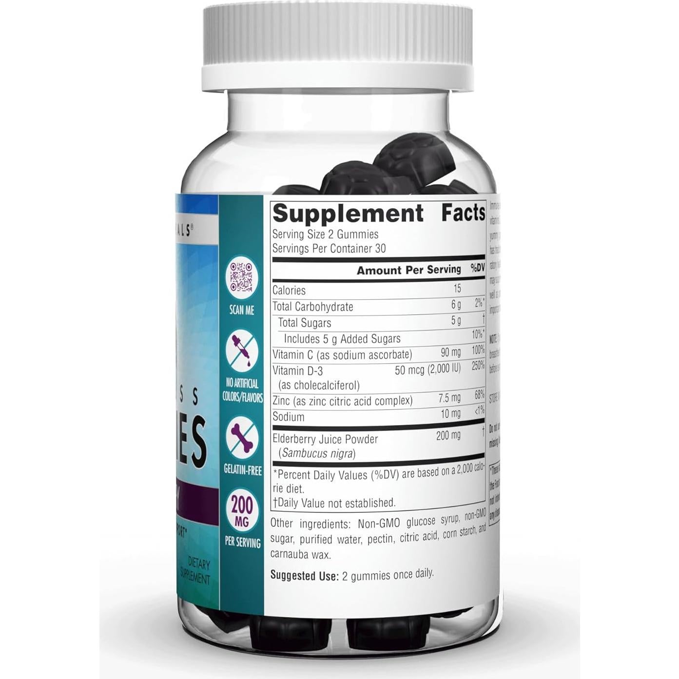 Gomitas de Saúco Wellness Source Naturals 200 mg - 60 Unidades