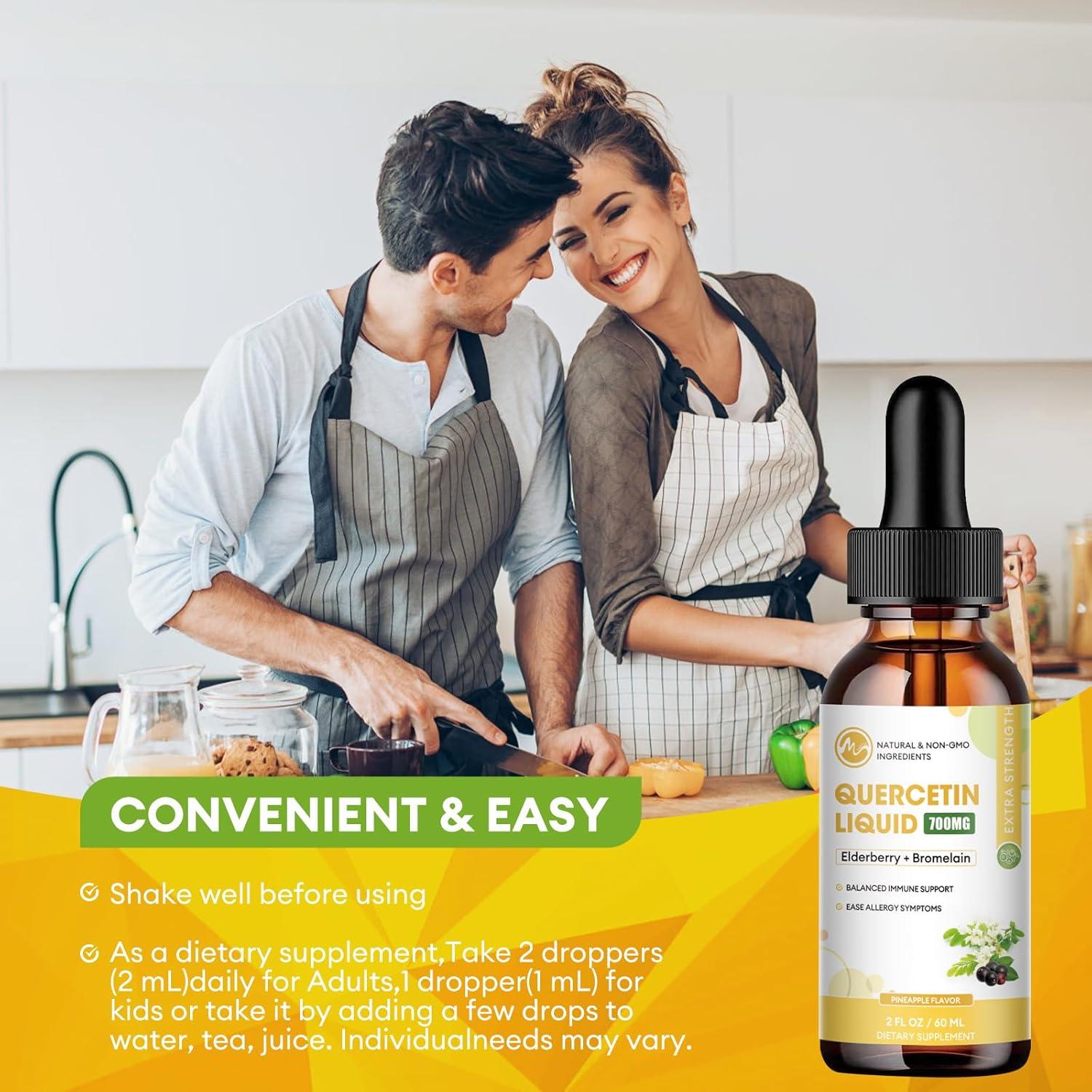 Gotas Líquidas de Quercetina 700mg Minch - 2 Paquetes de 60ml