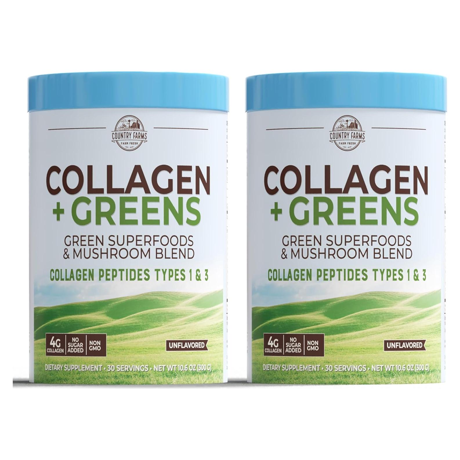 Polvo de Colágeno + Verdes Country Farms 600g - Suplemento Dietético