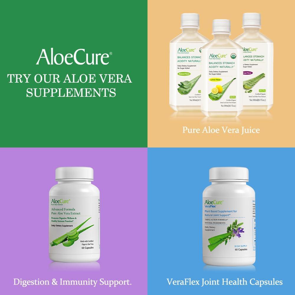 AloeCure Melatonina y Colágeno con Aloe Vera Orgánico - 30 Cápsulas