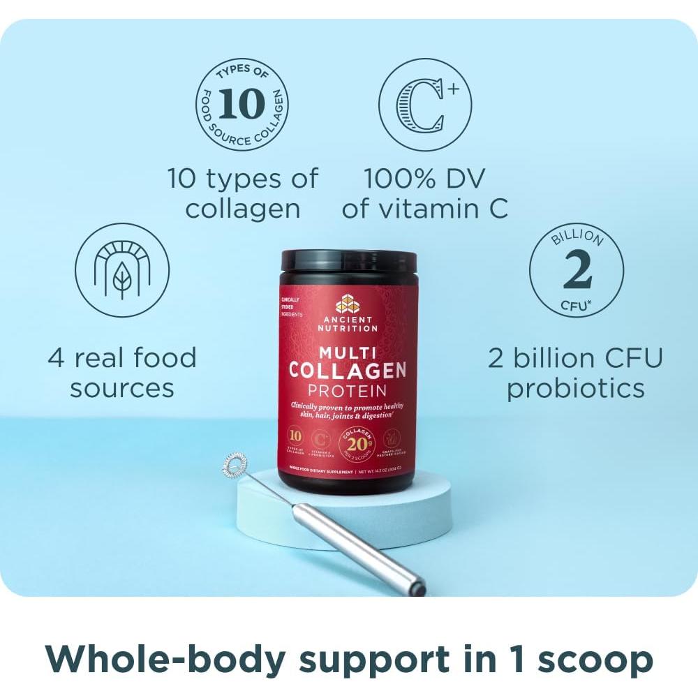 Proteína en Polvo Multi Colágeno Ancient Nutrition 45 Porciones