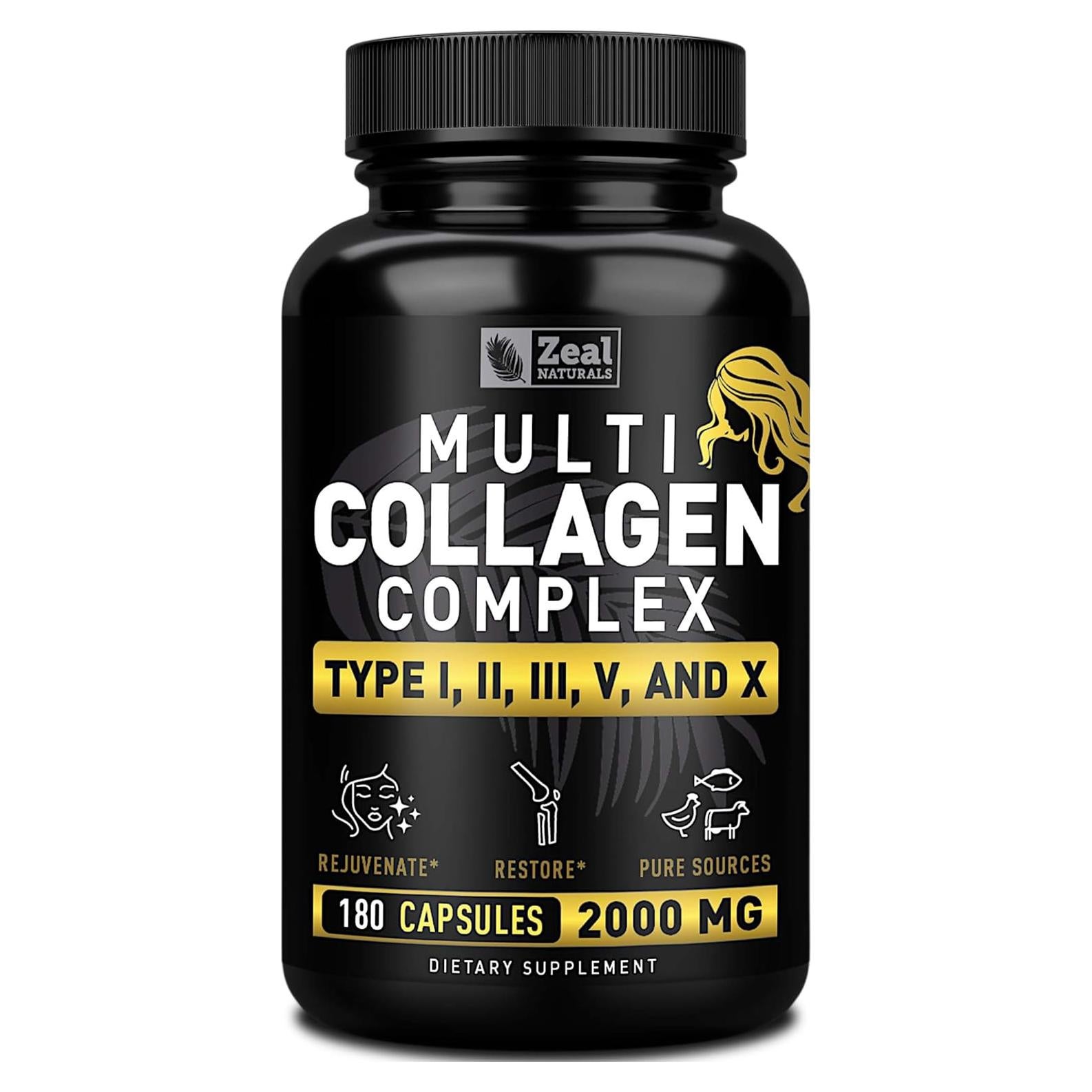 Píldoras de Colágeno Hidrolizado Zeal Naturals 180 Cápsulas