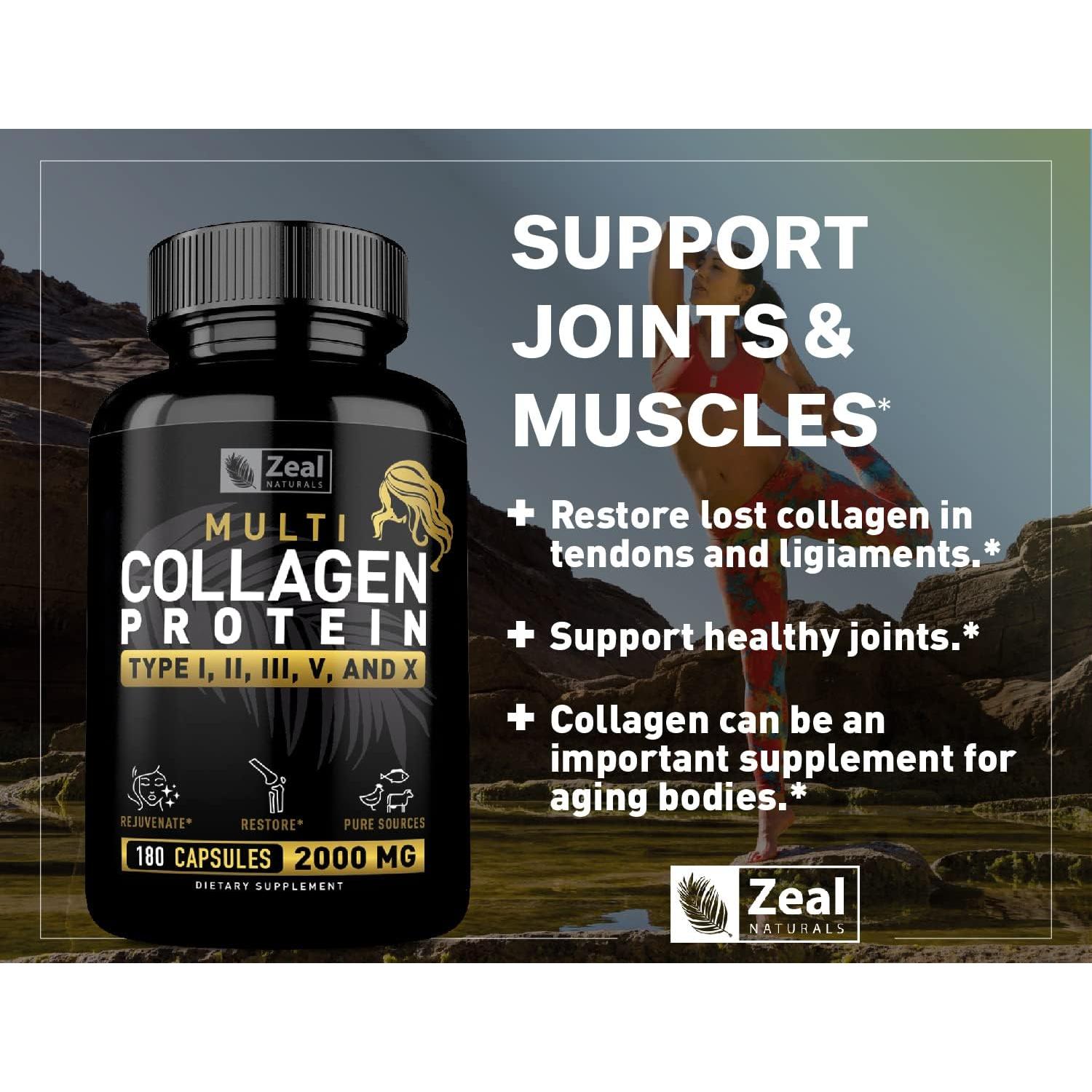 Píldoras de Colágeno Hidrolizado Zeal Naturals 180 Cápsulas