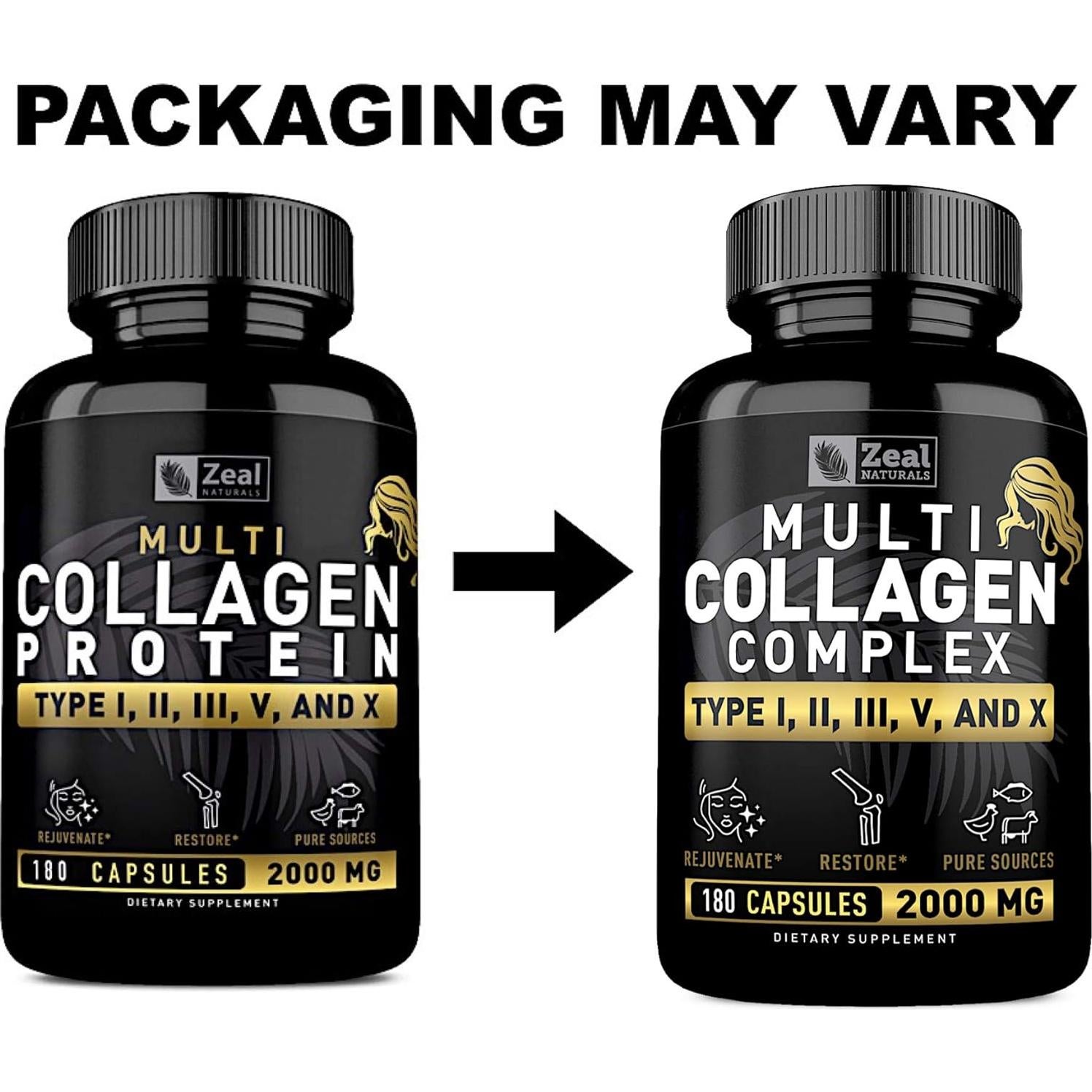 Píldoras de Colágeno Hidrolizado Zeal Naturals 180 Cápsulas