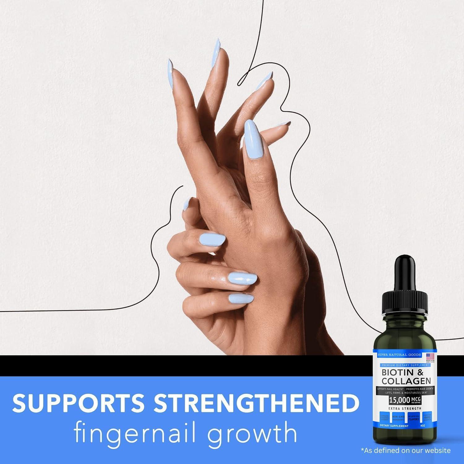 Biotina y Colágeno Super Natural Goods - 15,000 mcg - 113.4 g