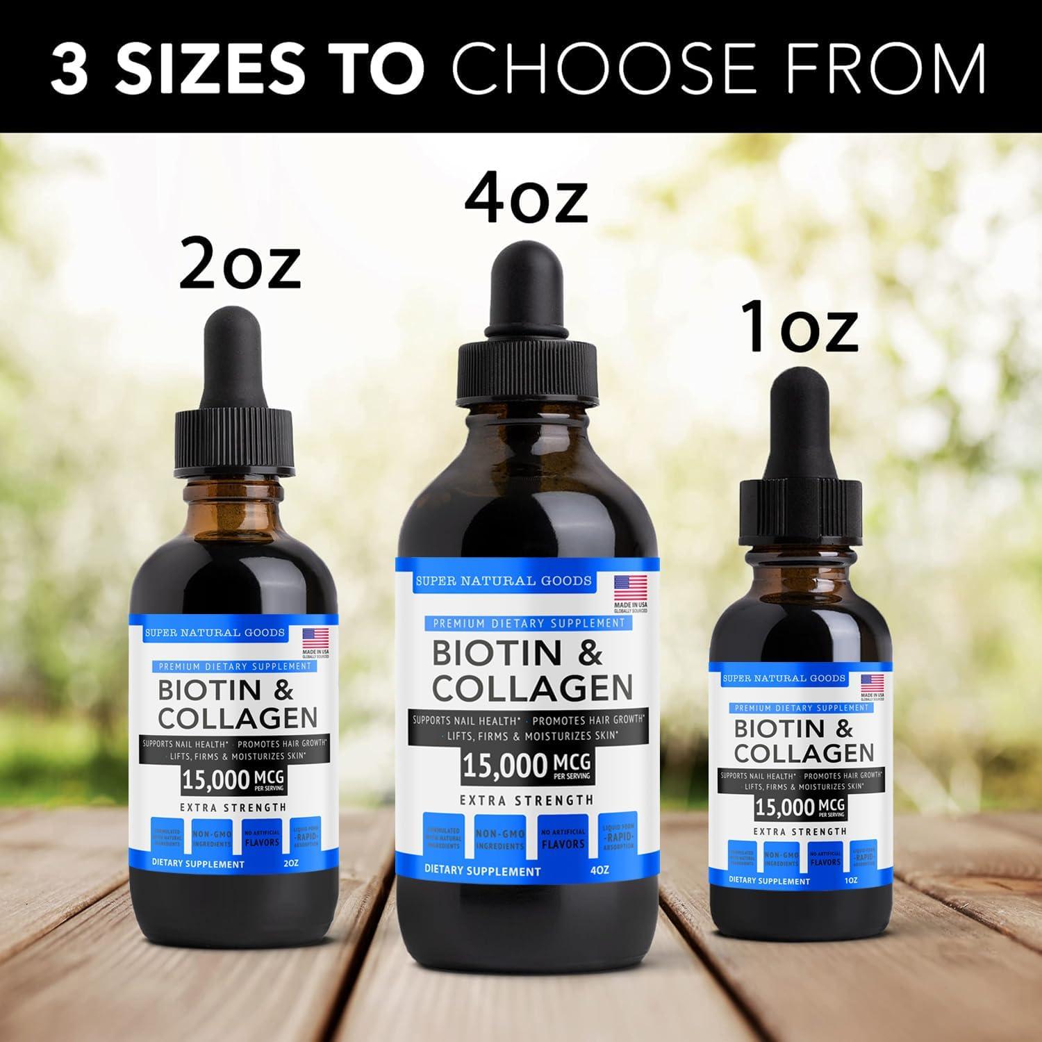 Biotina y Colágeno Super Natural Goods - 15,000 mcg - 113.4 g