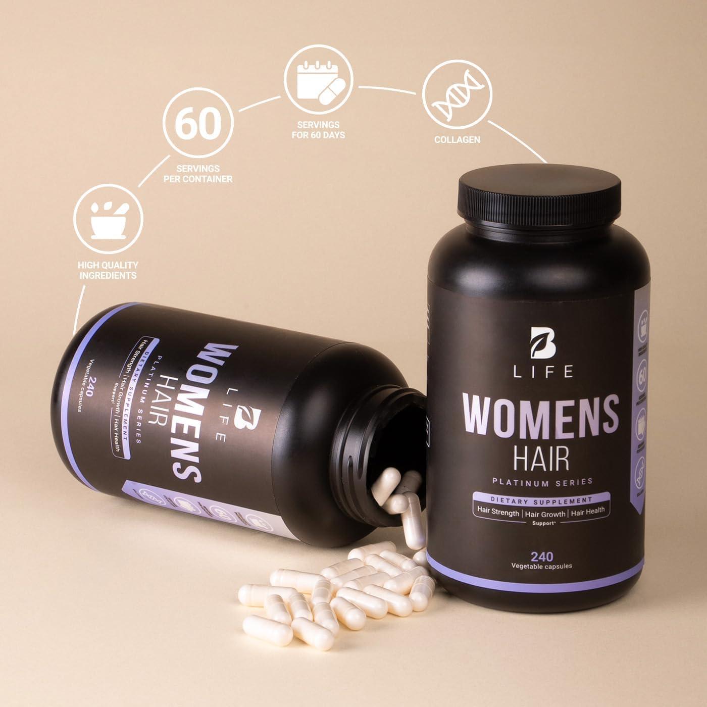 Suplemento Crecimiento Capilar Mujeres B Life 240 Cápsulas