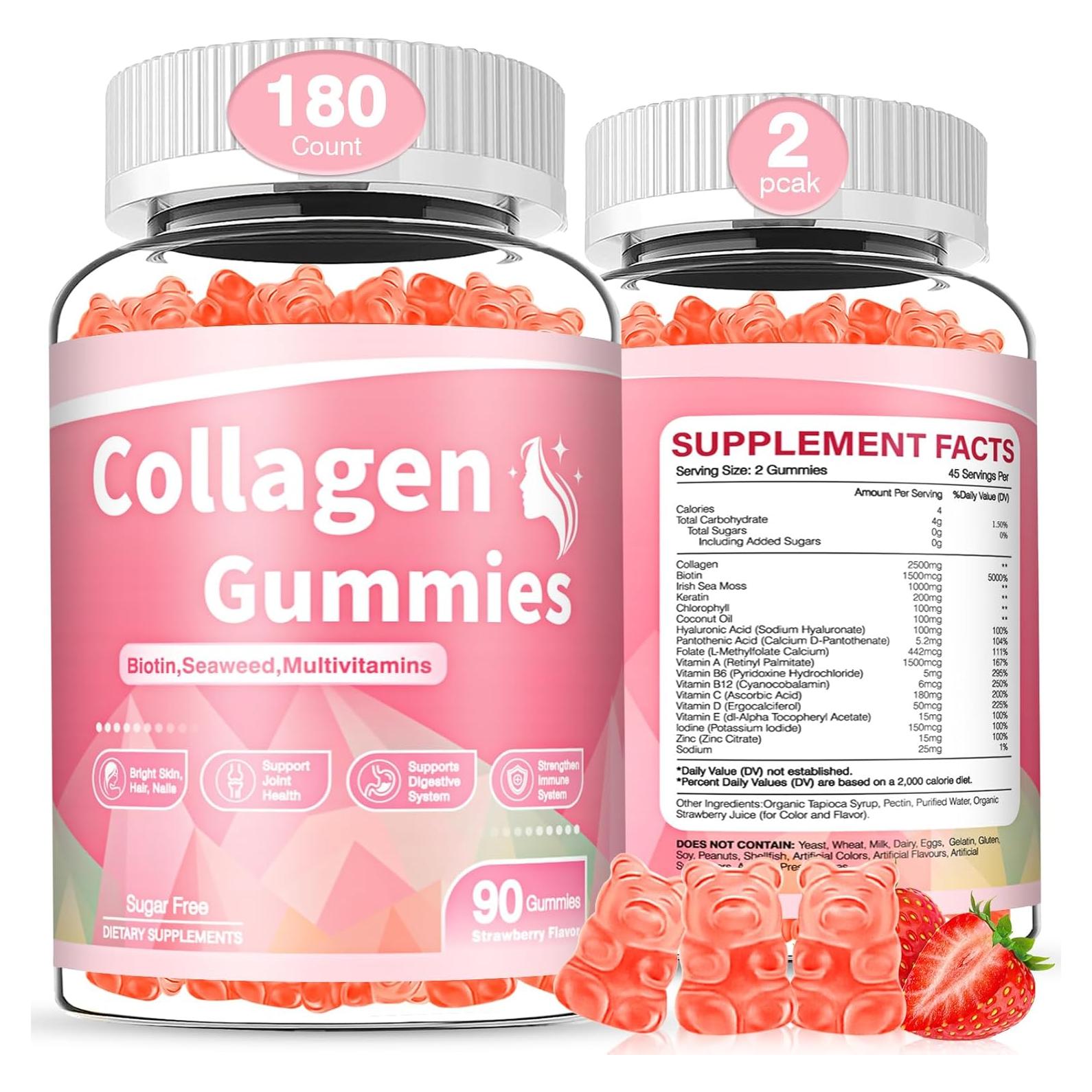 Gomitas de Colágeno WyuuKi 180 Unidades 2500mg Biotina Vit C A B D E