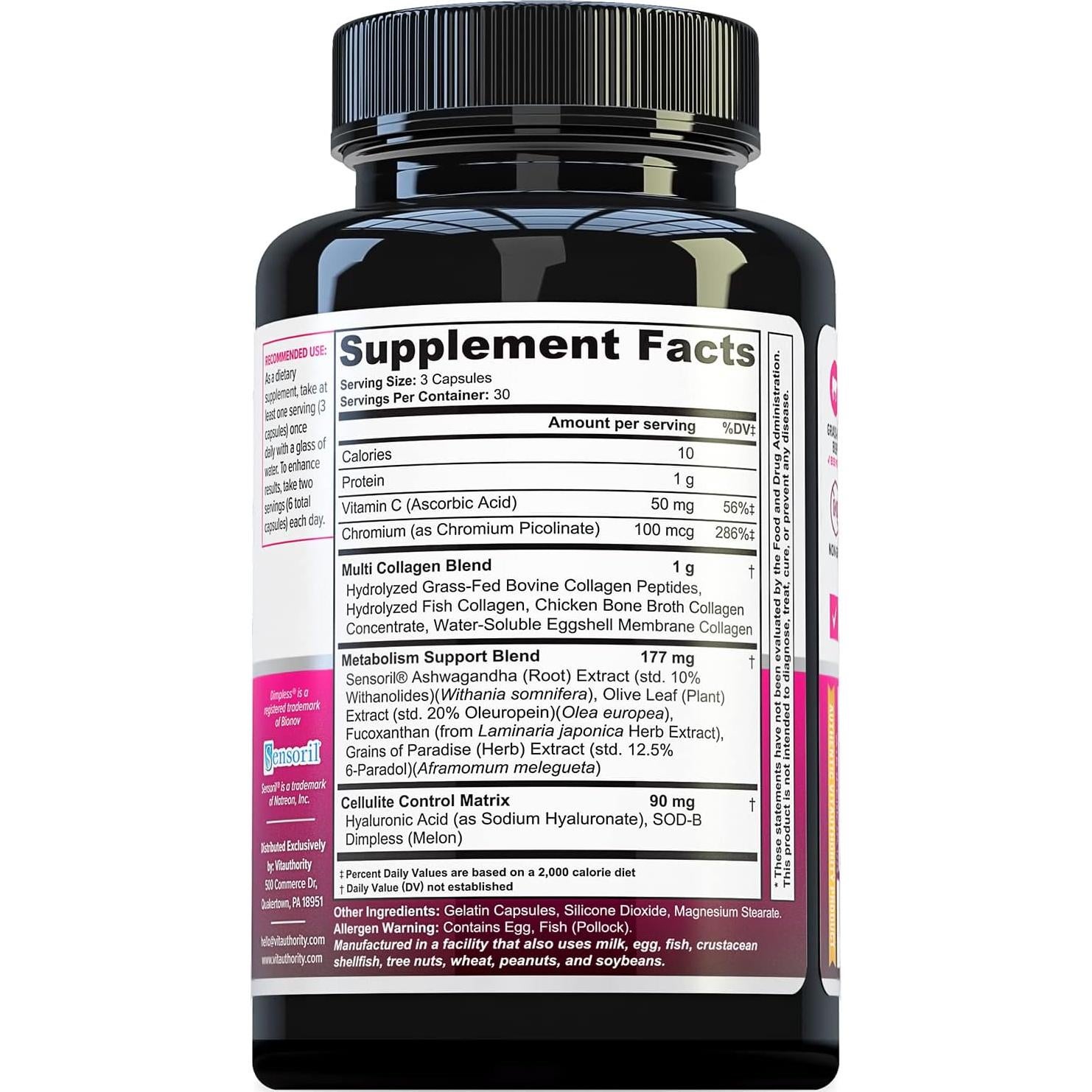 Multi Colágeno Quema Vitauthority - 5 Tipos + Ácido Hialurónico