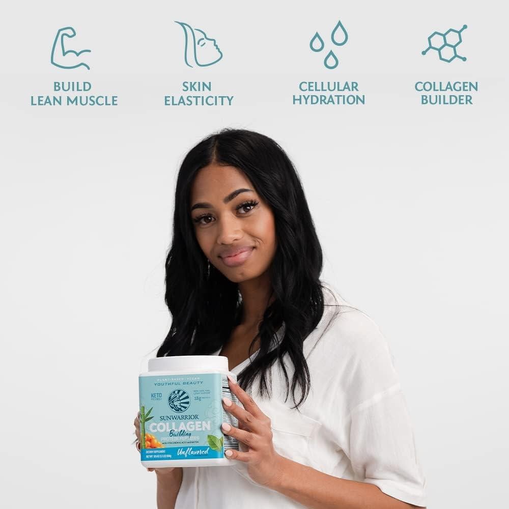 Polvo de Proteína Vegano Sunwarrior 500g - Colágeno, Biotina, Vitamina C