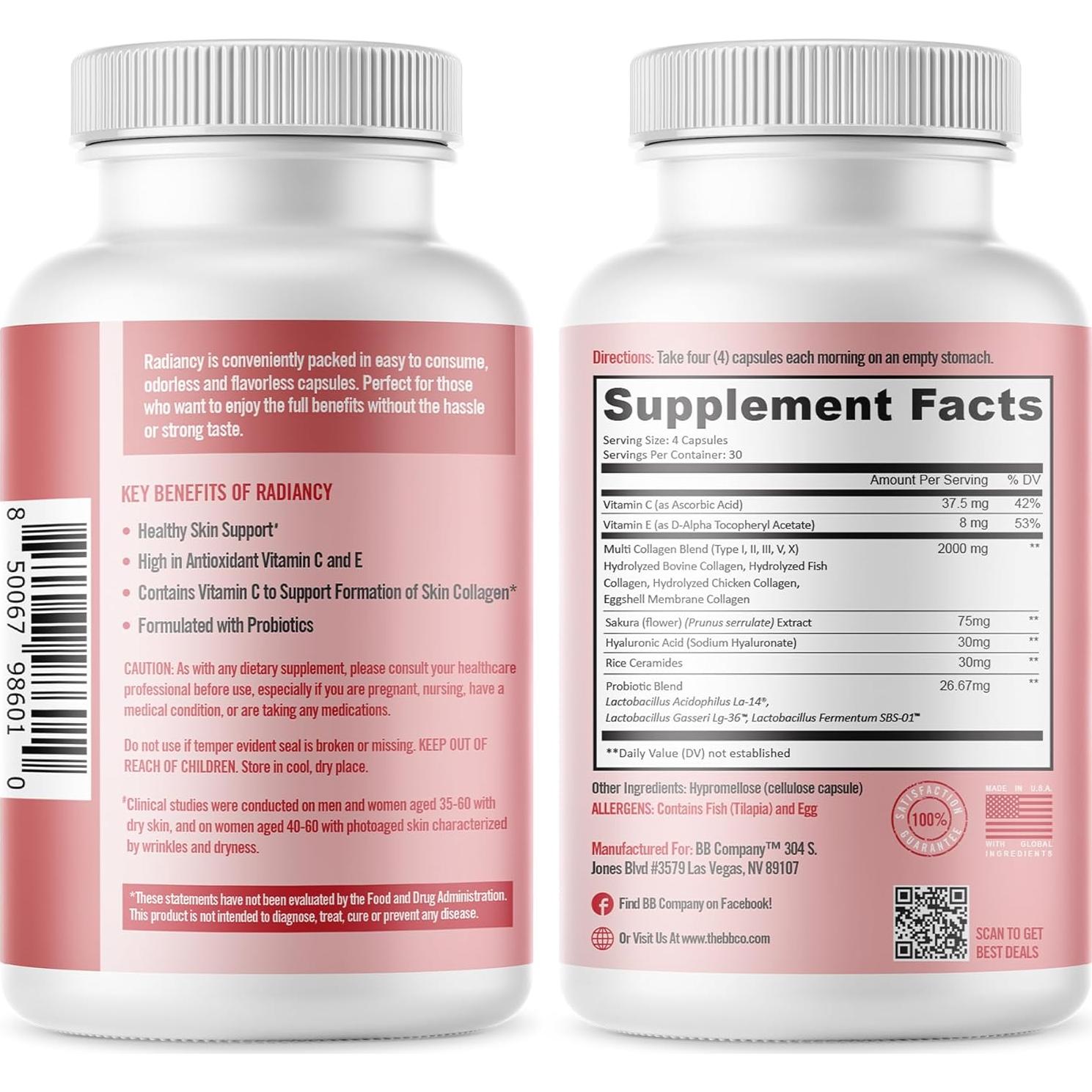 Probioticos Vaginales BB Company Radiancy 120 Ct - Equilibrio pH