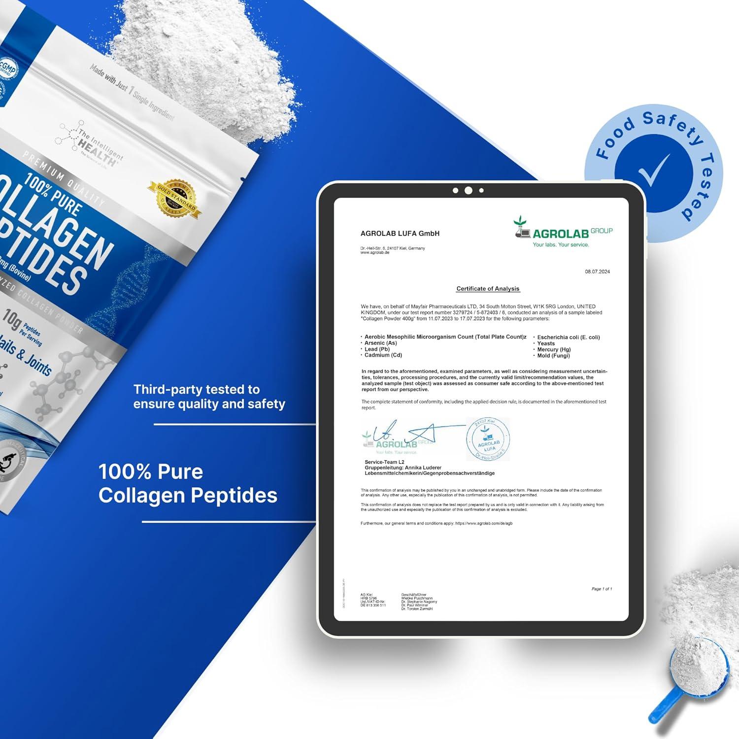 Polvo de Colágeno Hidrolizado Salud Inteligente 450g 45 Porciones