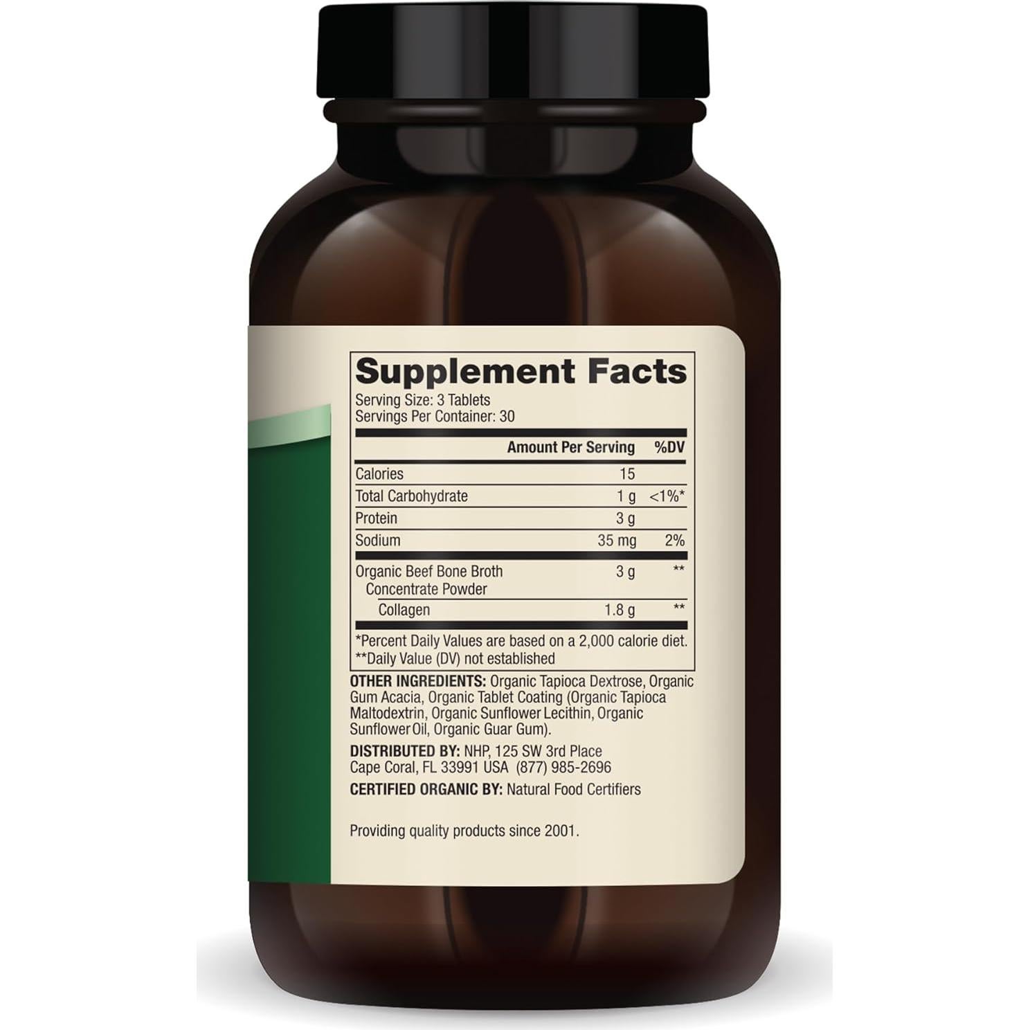 Colágeno de Caldo de Huesos Orgánico Dr. Mercola 30 Tabletas