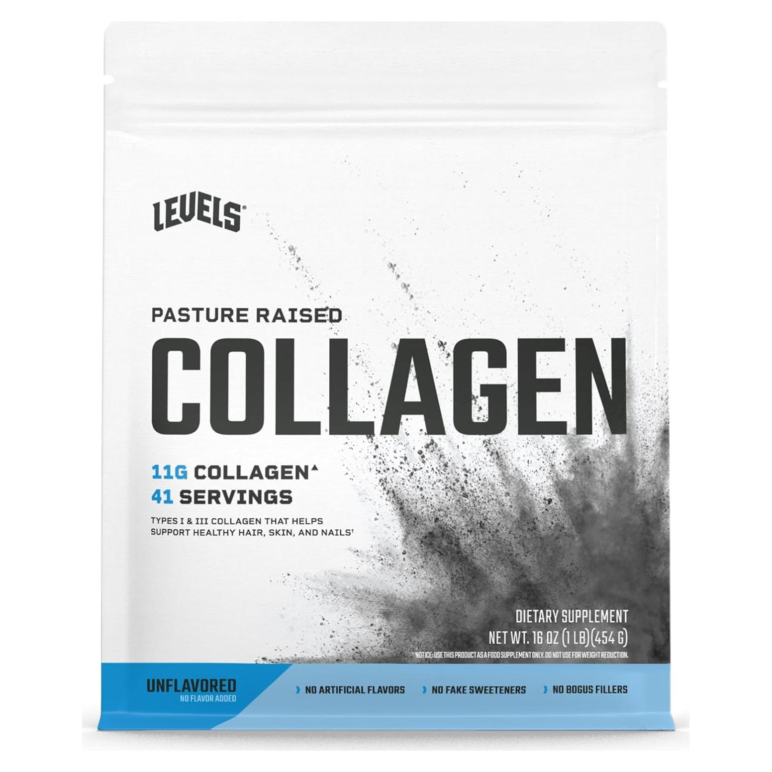 Péptidos de colágeno Levels 0.45 kg sin sabor, 11 g colágeno