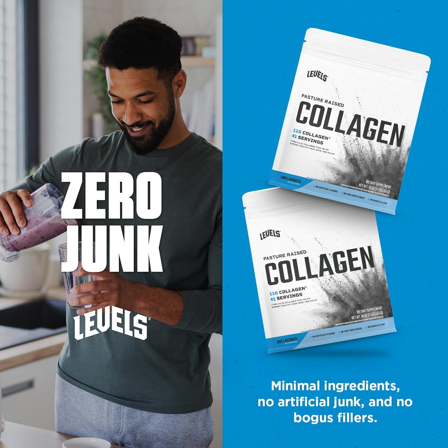 Péptidos de colágeno Levels 0.45 kg sin sabor, 11 g colágeno