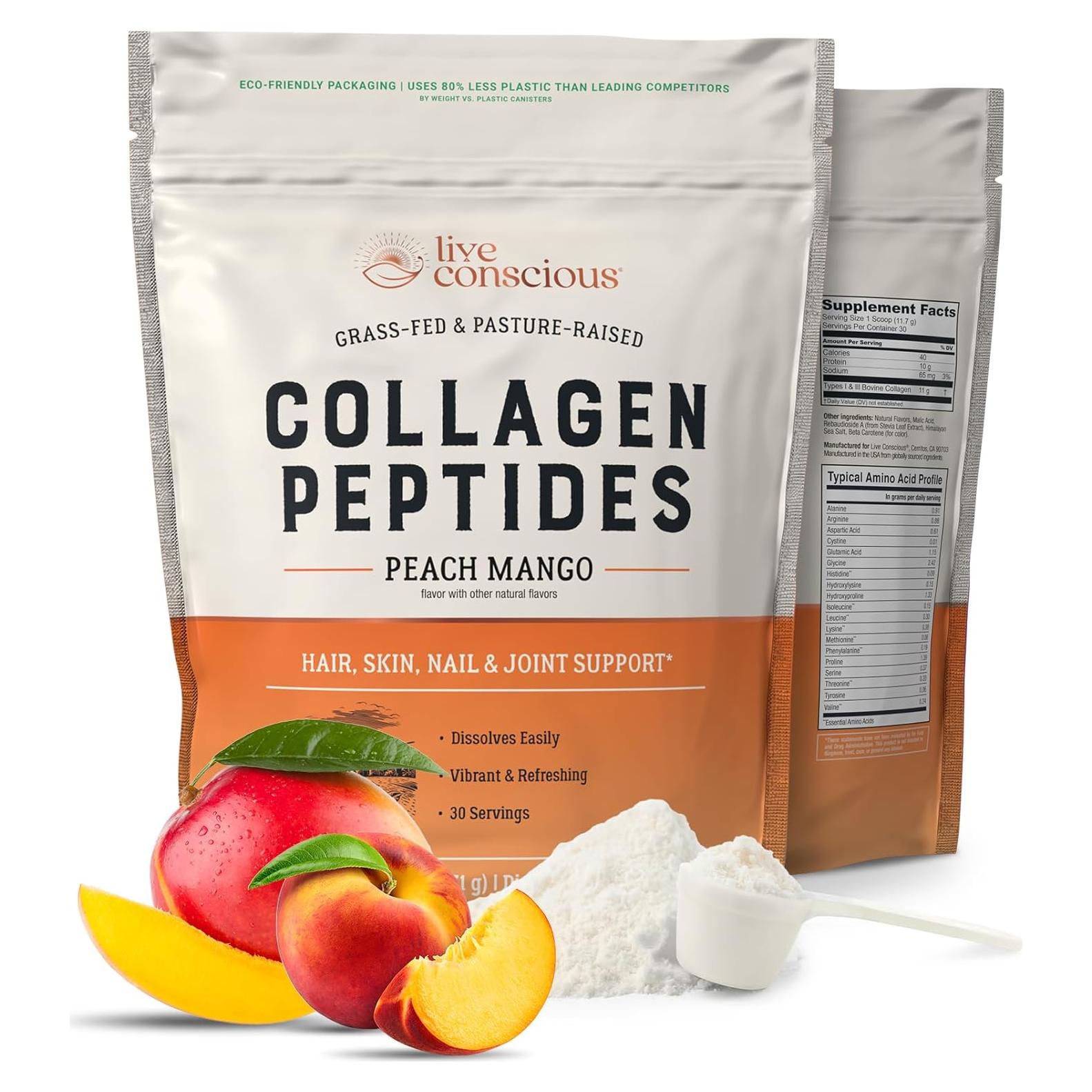 Polvo de Colágeno Live Conscious Durazno y Mango 340g