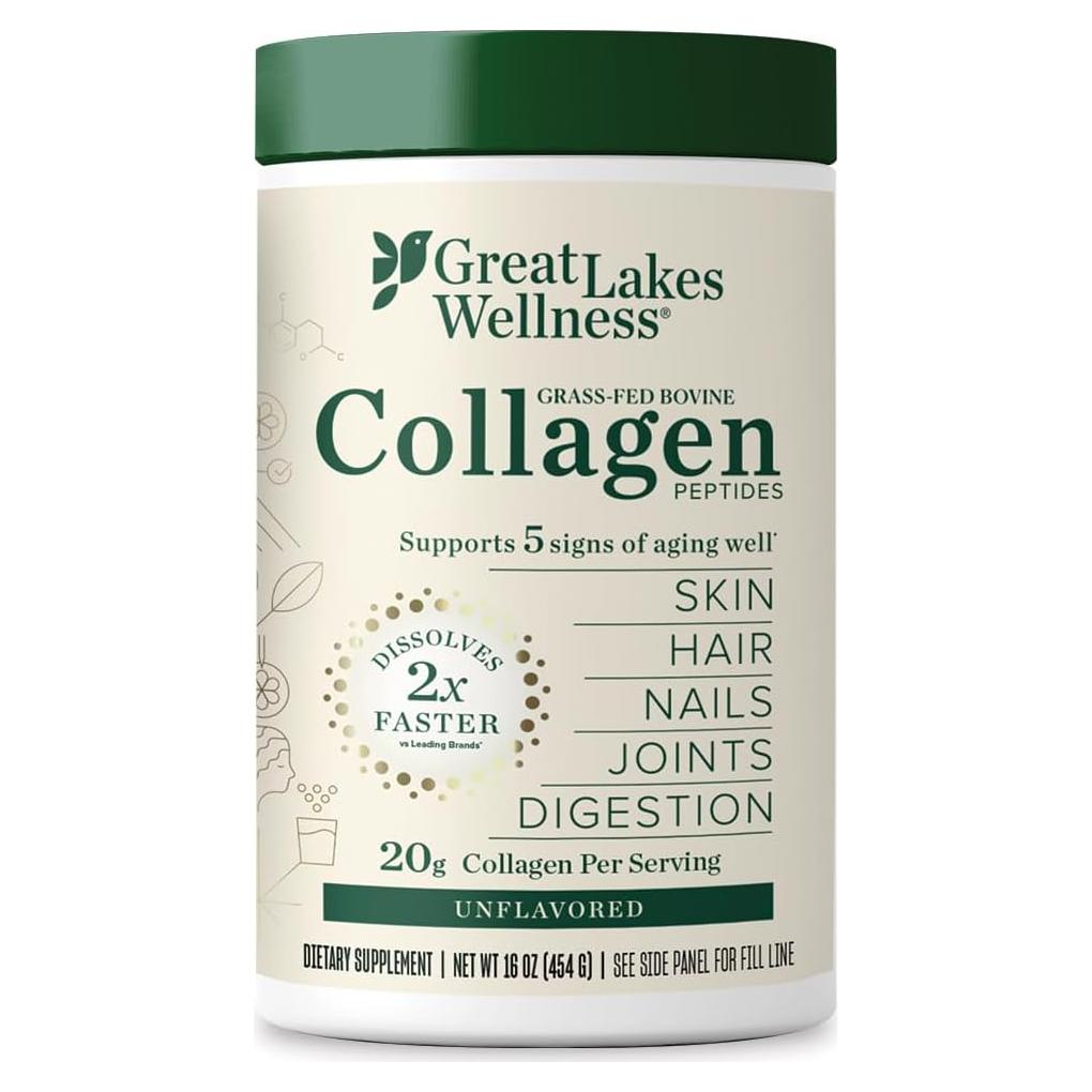 Polvo de Péptidos de Colágeno Great Lakes 454g - Hidrolizado Sin Sabor