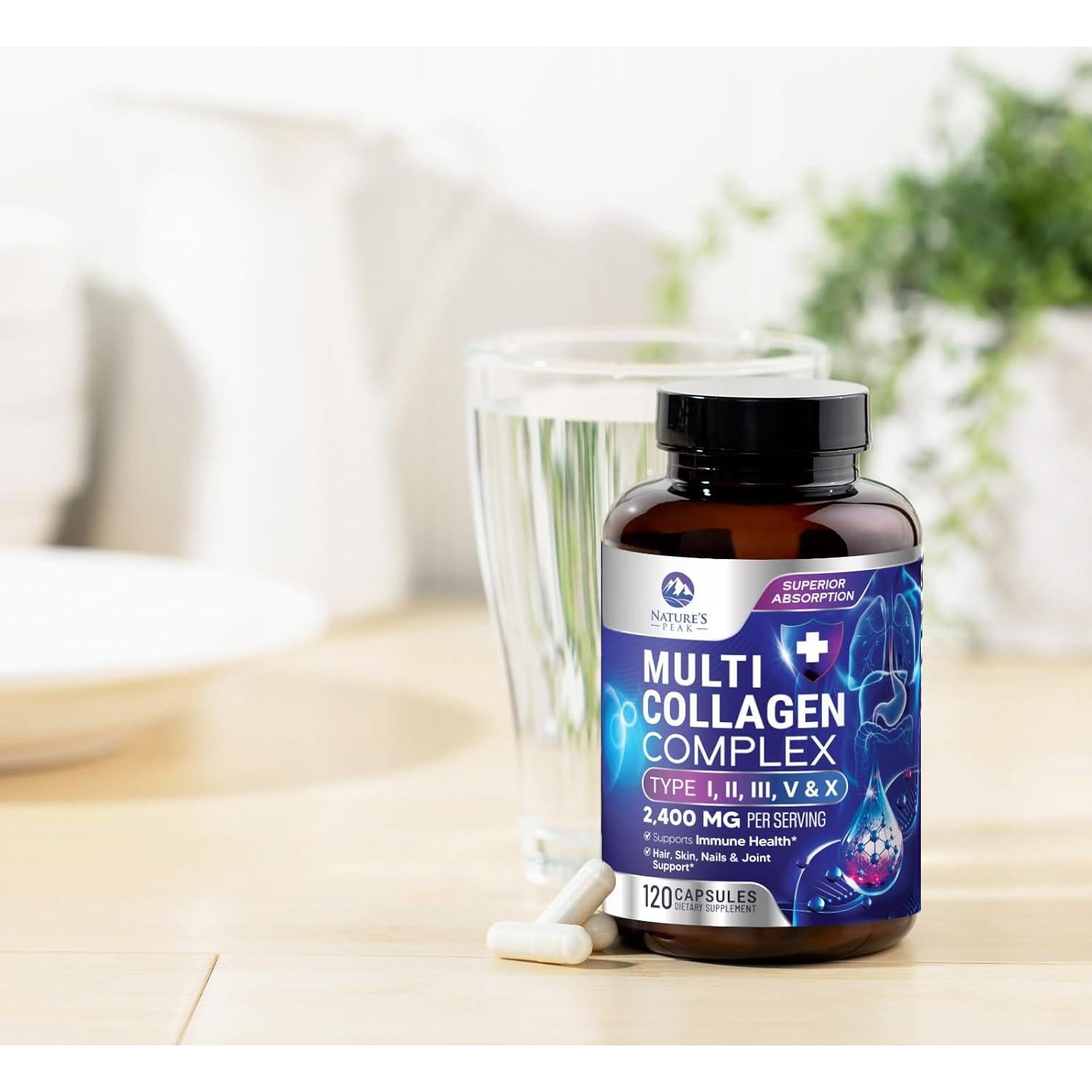 Suplemento de Colágeno Hidrolizado Nature's Peak - 120 Cápsulas