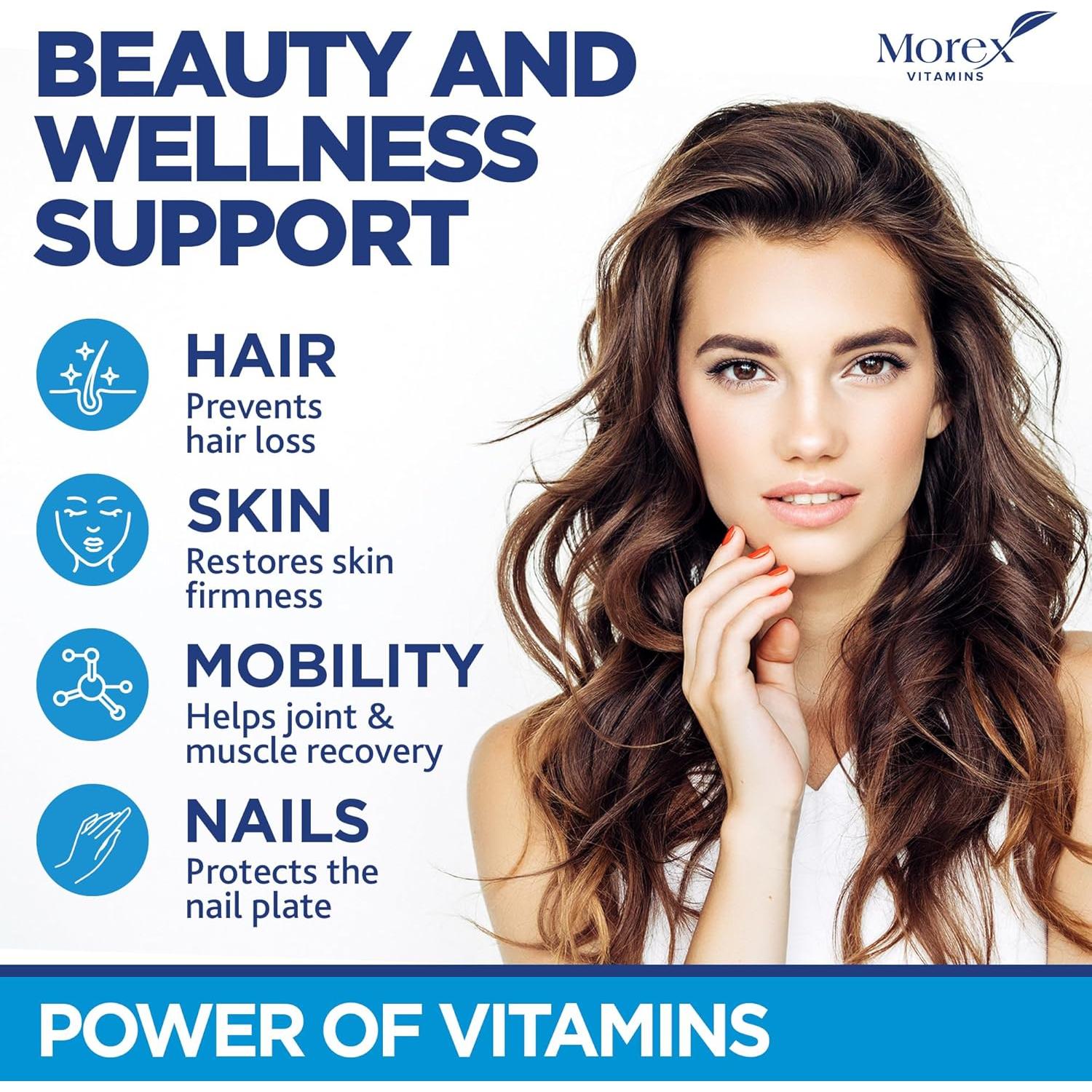 Gomitas de Biotina Morex Vitamins - Suplemento Cabello, Piel y Uñas - 60 Unidades