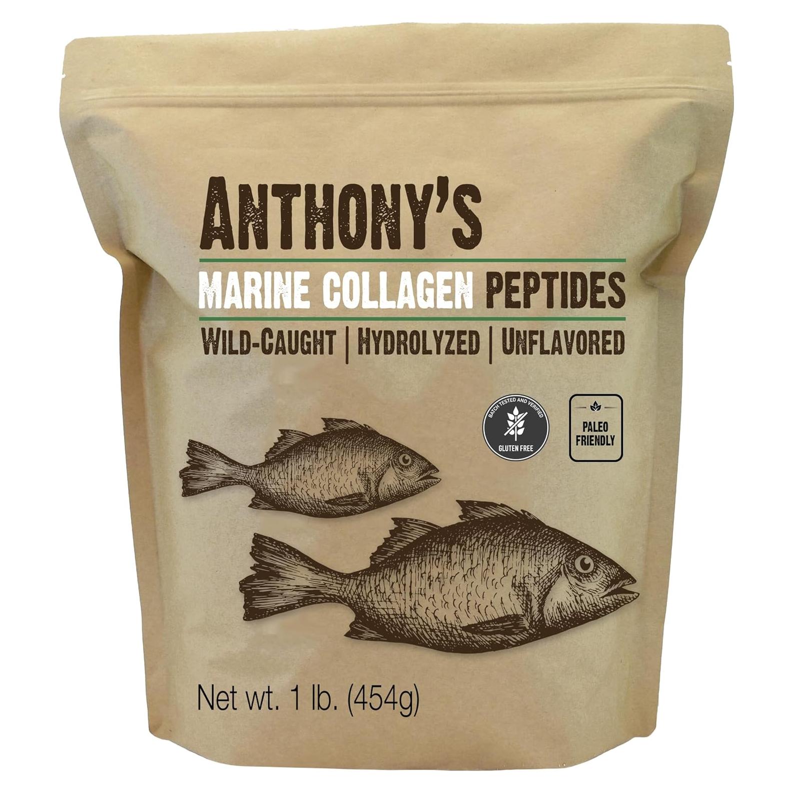 Colágeno Marino Hidrolizado Anthony's 0.45 kg Sin Gluten