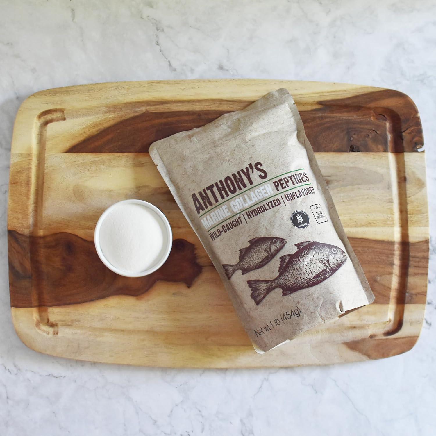 Colágeno Marino Hidrolizado Anthony's 0.45 kg Sin Gluten