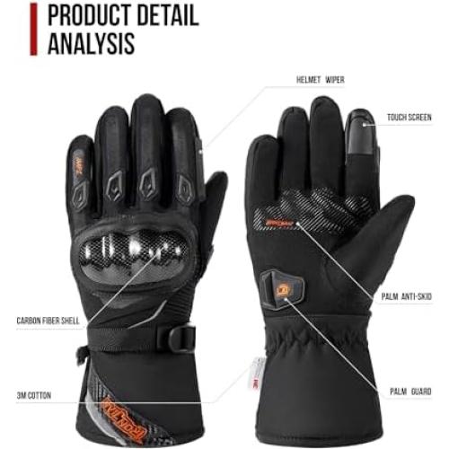 Guantes de Invierno BORLENI para Motocicleta Impermeables