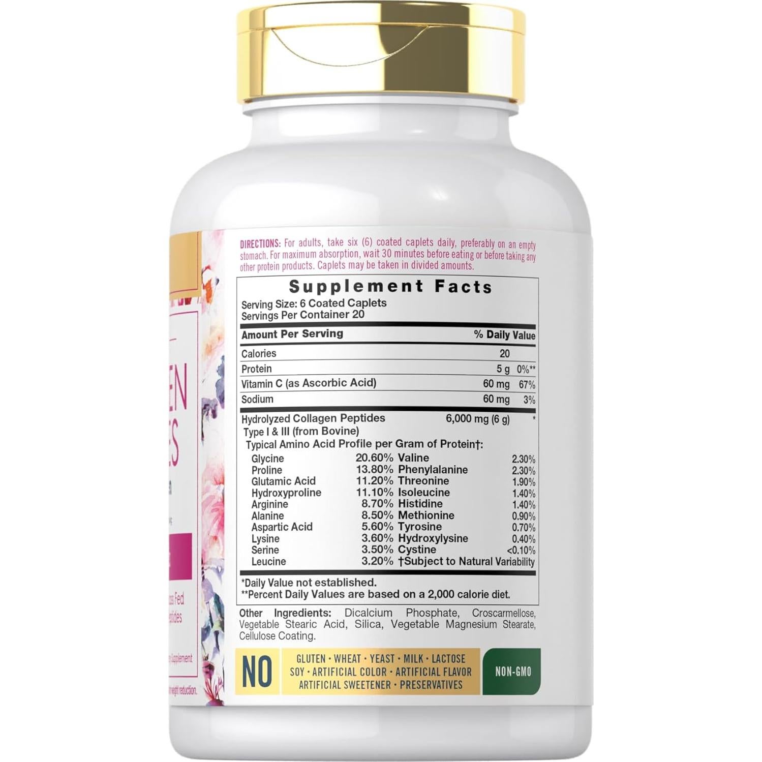 Colágeno Hidrolizado Carlyle 6000mg con Vitamina C - 120 Tabletas