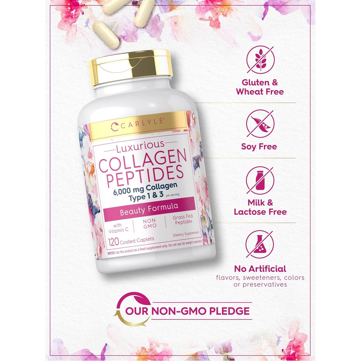 Colágeno Hidrolizado Carlyle 6000mg con Vitamina C - 120 Tabletas