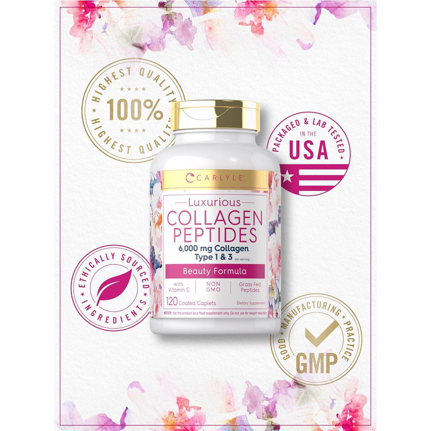 Colágeno Hidrolizado Carlyle 6000mg con Vitamina C - 120 Tabletas