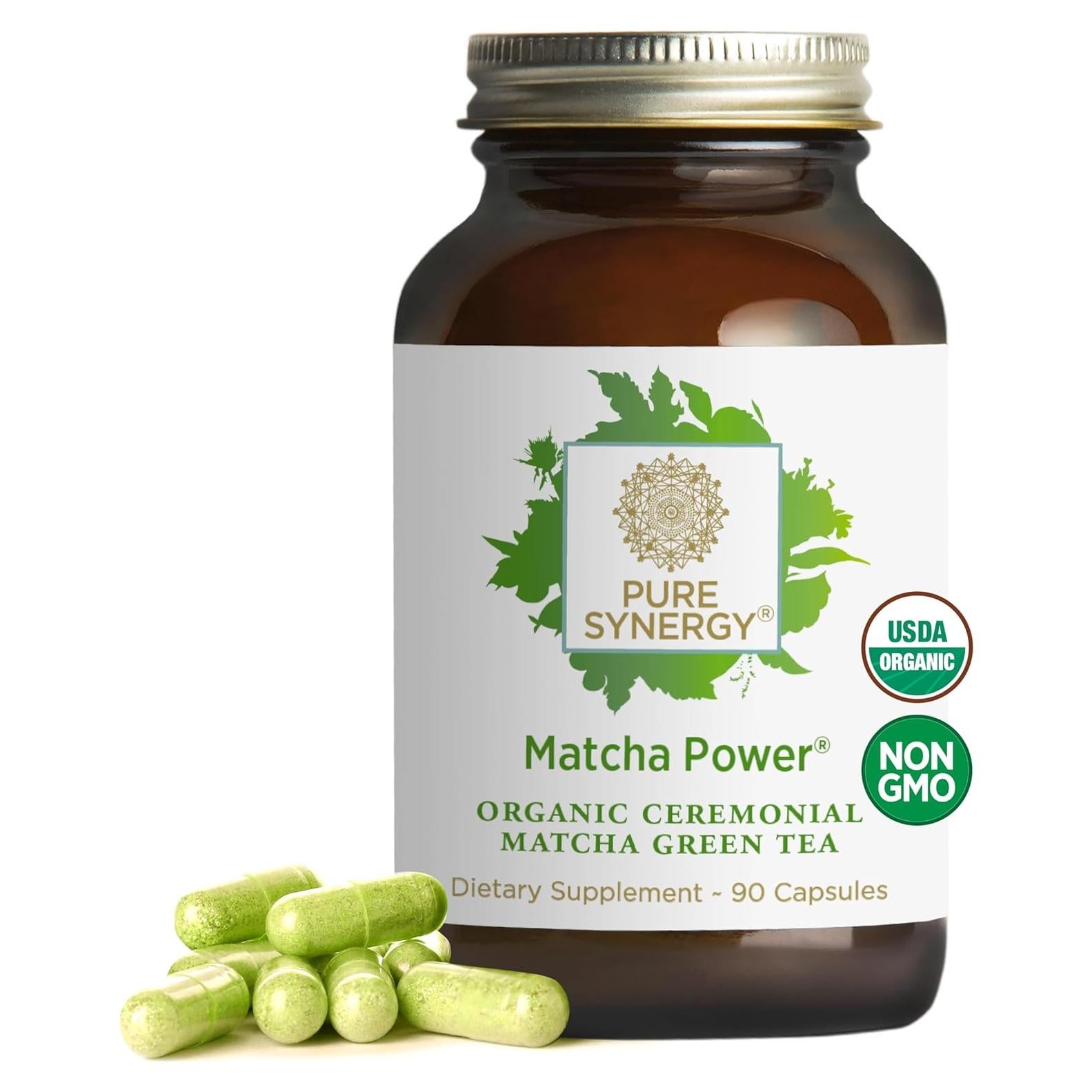 Cápsulas de Matcha Orgánico Synergy - 90 Cápsulas 1500 mg
