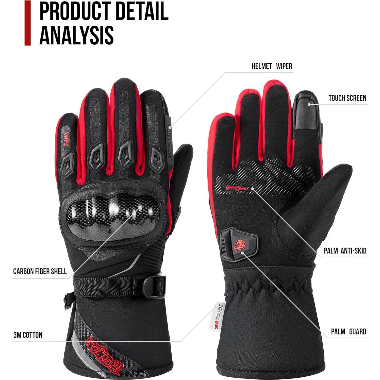 Guantes de Invierno BORLENI Impermeables para Motocicleta