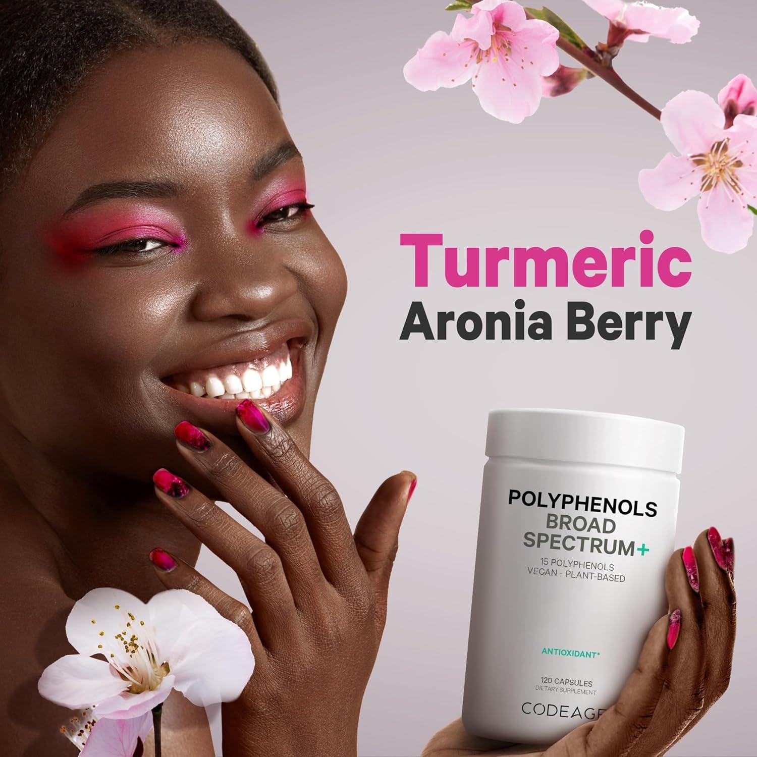 Suplemento Polifenoles Codeage 120 Cápsulas Veganas - 15 Frutas y Extractos