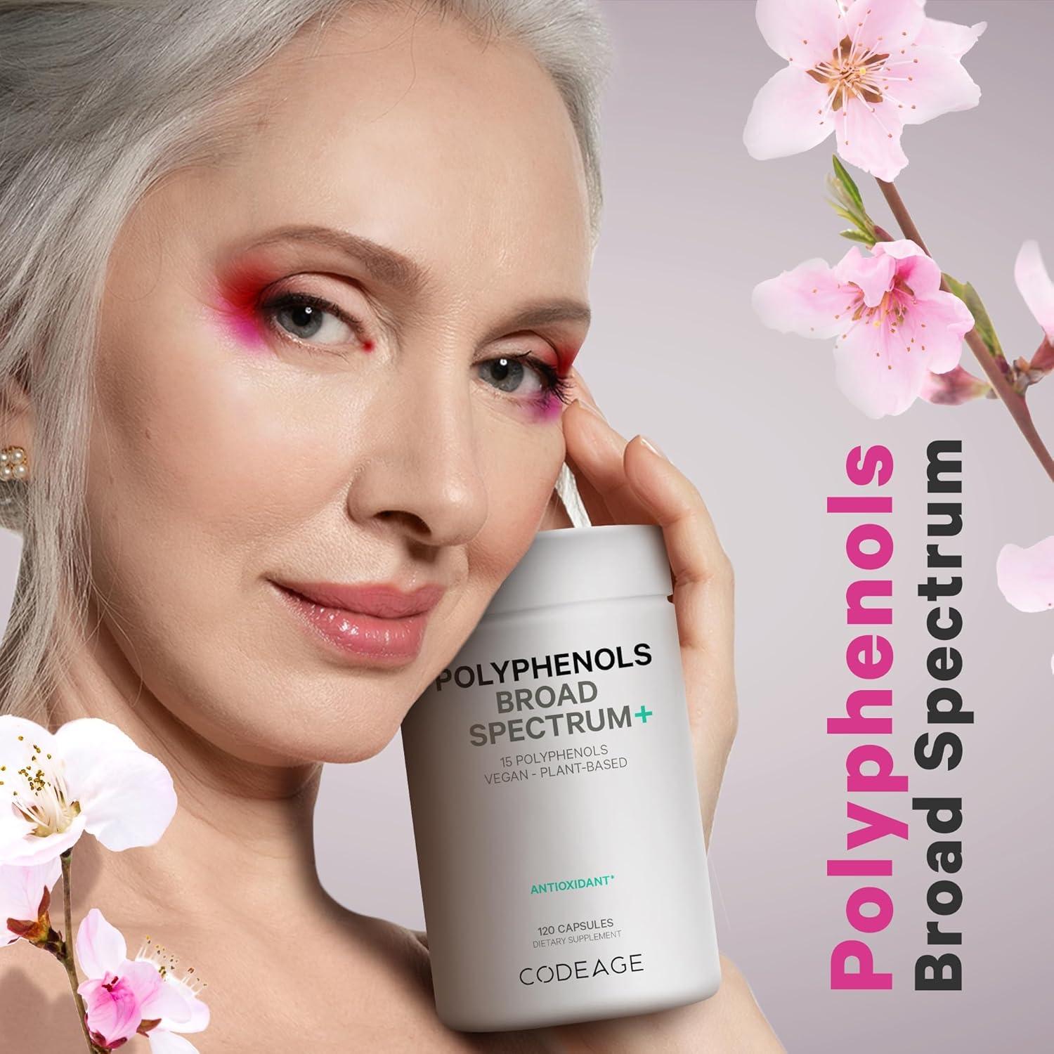 Suplemento Polifenoles Codeage 120 Cápsulas Veganas - 15 Frutas y Extractos